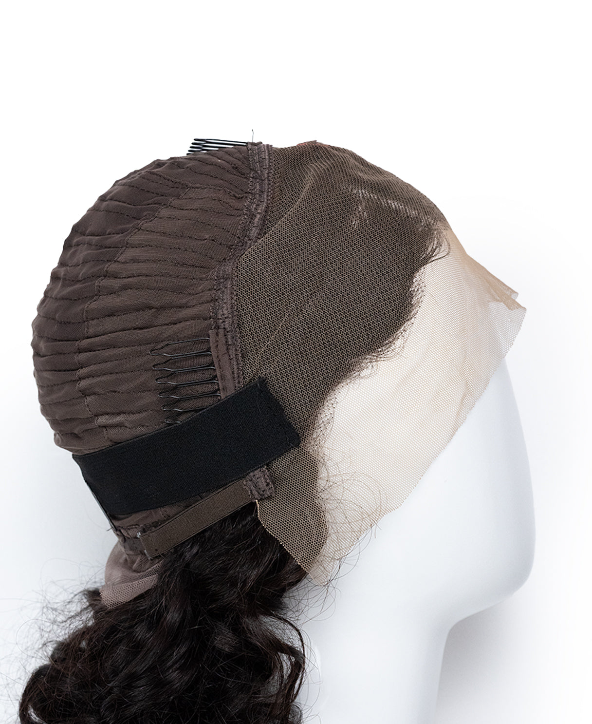 lace front human wig - 16" 3a bouncy curls natural black.