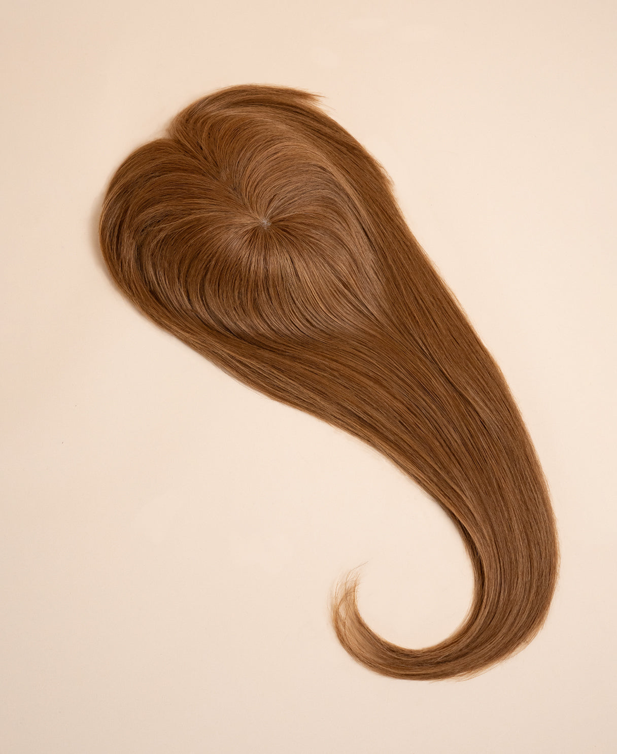 hair topper with bangs 12" light brown.