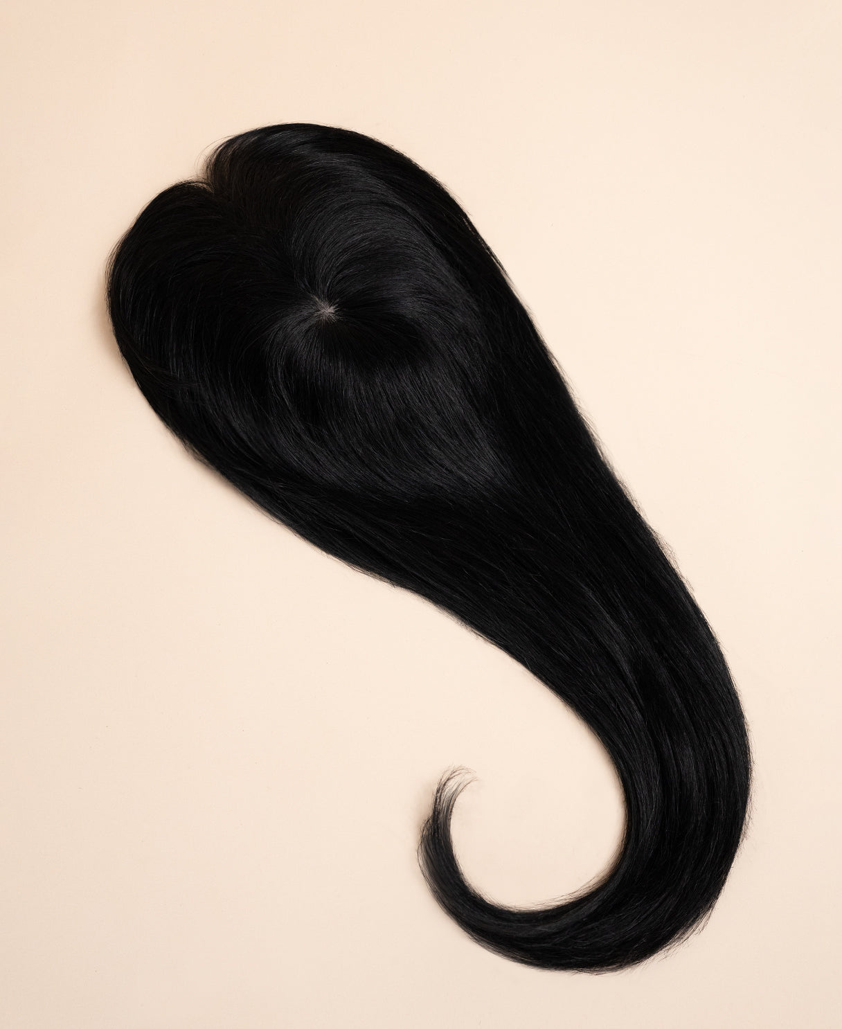 hair topper with bangs 12" jet black.