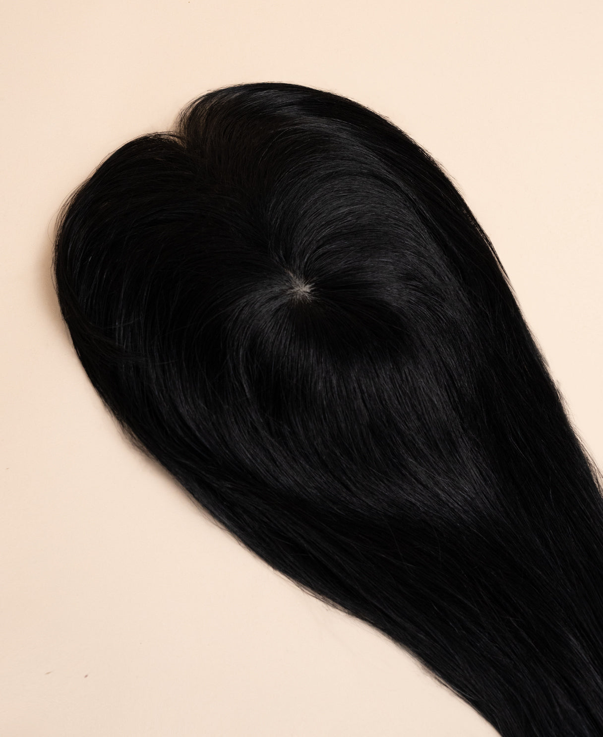 hair topper with bangs 12" jet black.