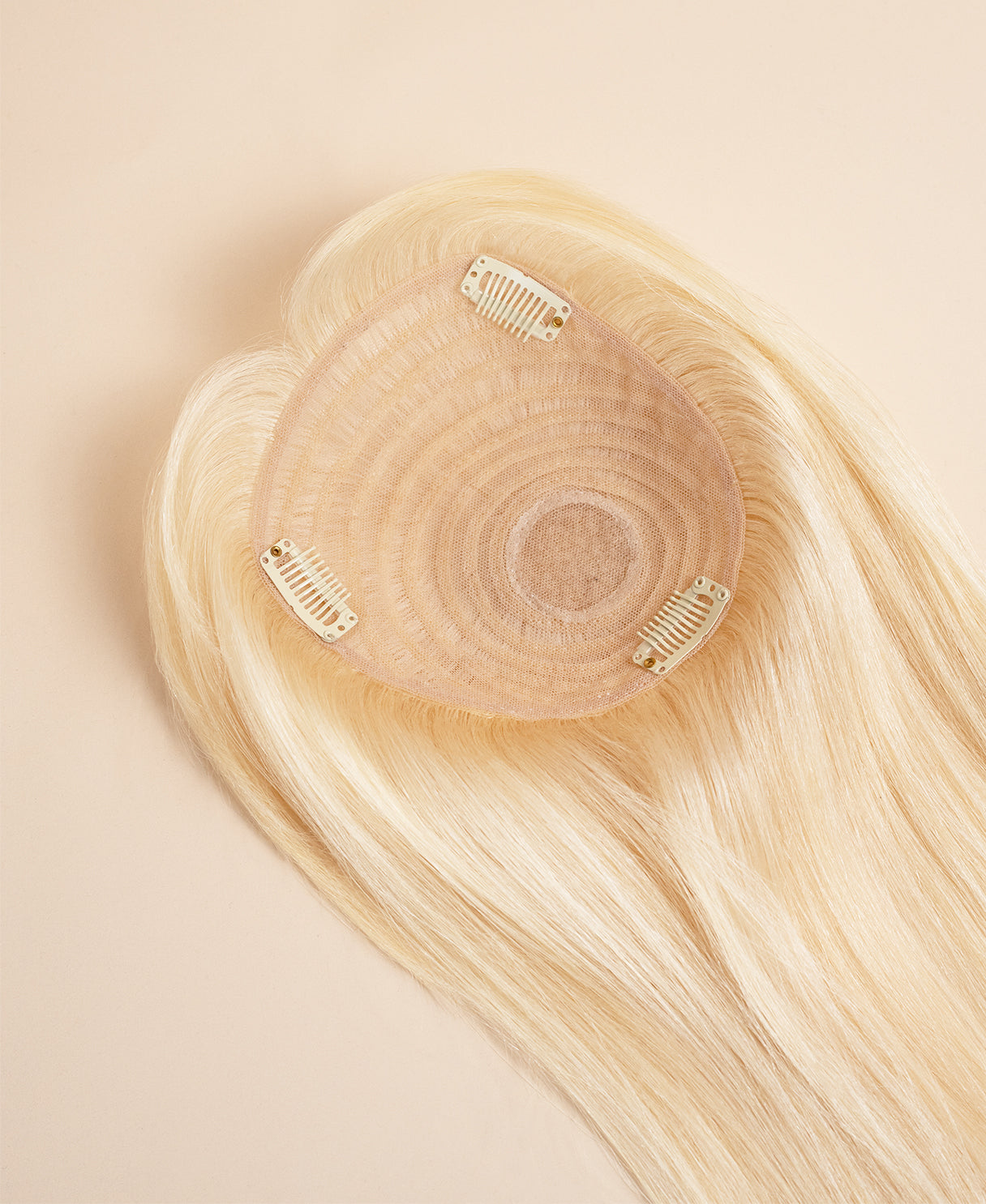 hair topper with bangs 12" light blonde