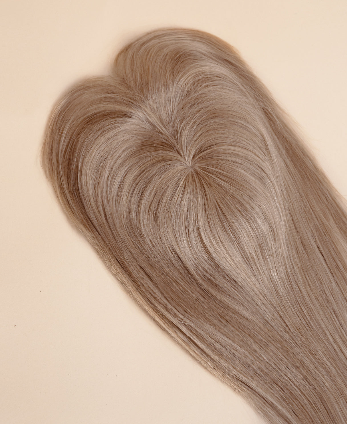 hair topper with bangs 12" ash blonde.