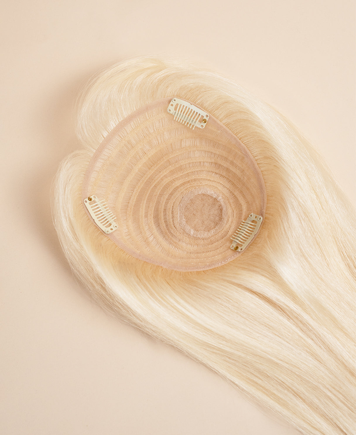 hair topper with bangs 12" platinum blonde.