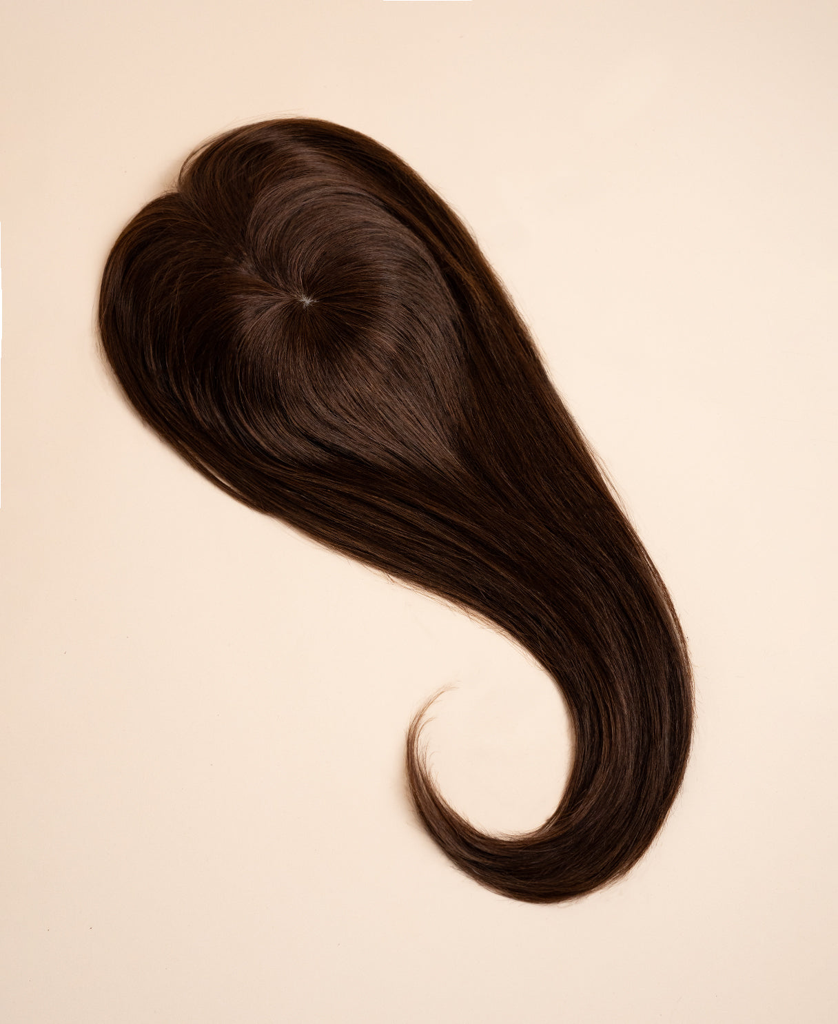 hair topper with bangs 12" chocolate brown.