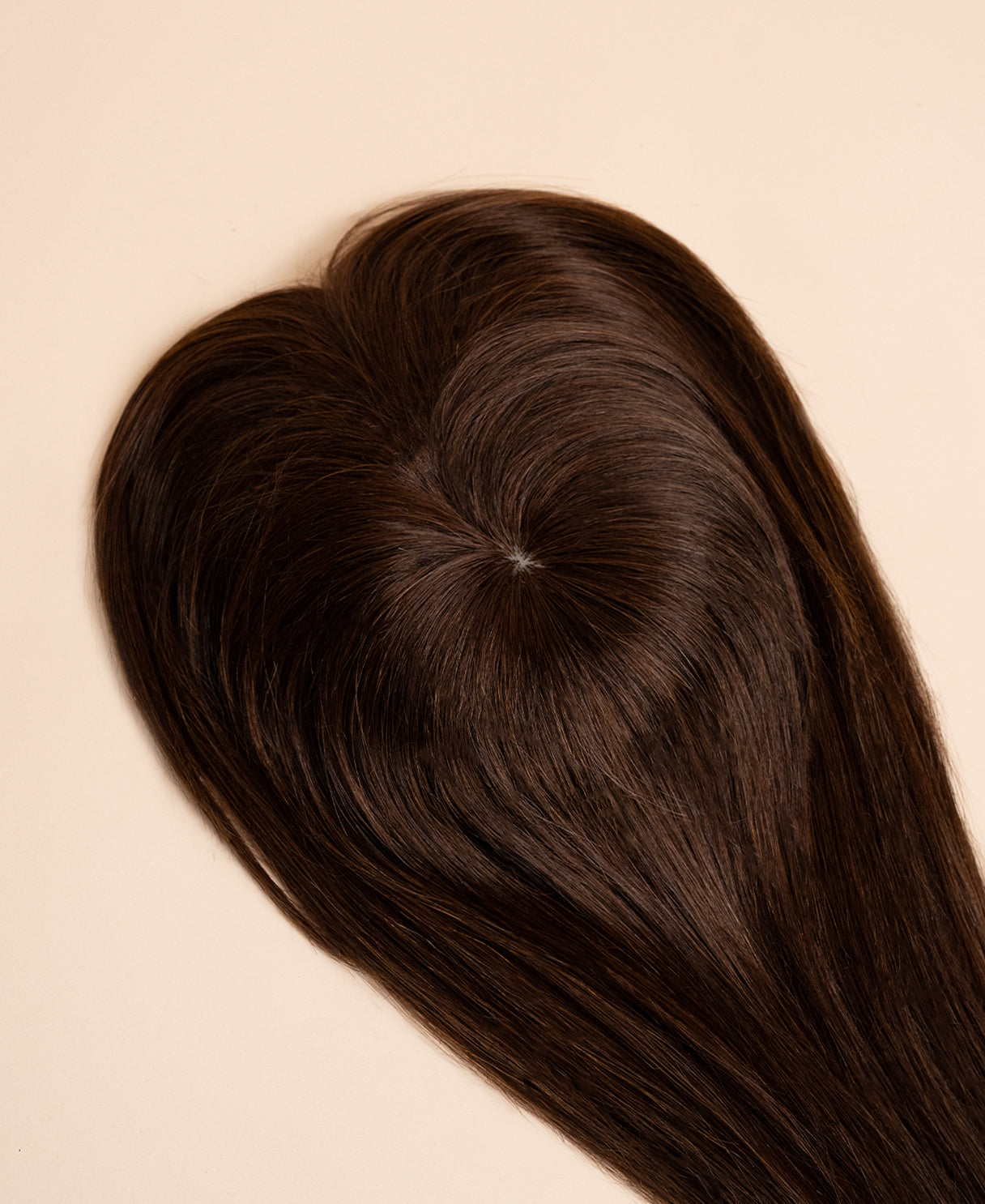 hair topper with bangs 12" chocolate brown.