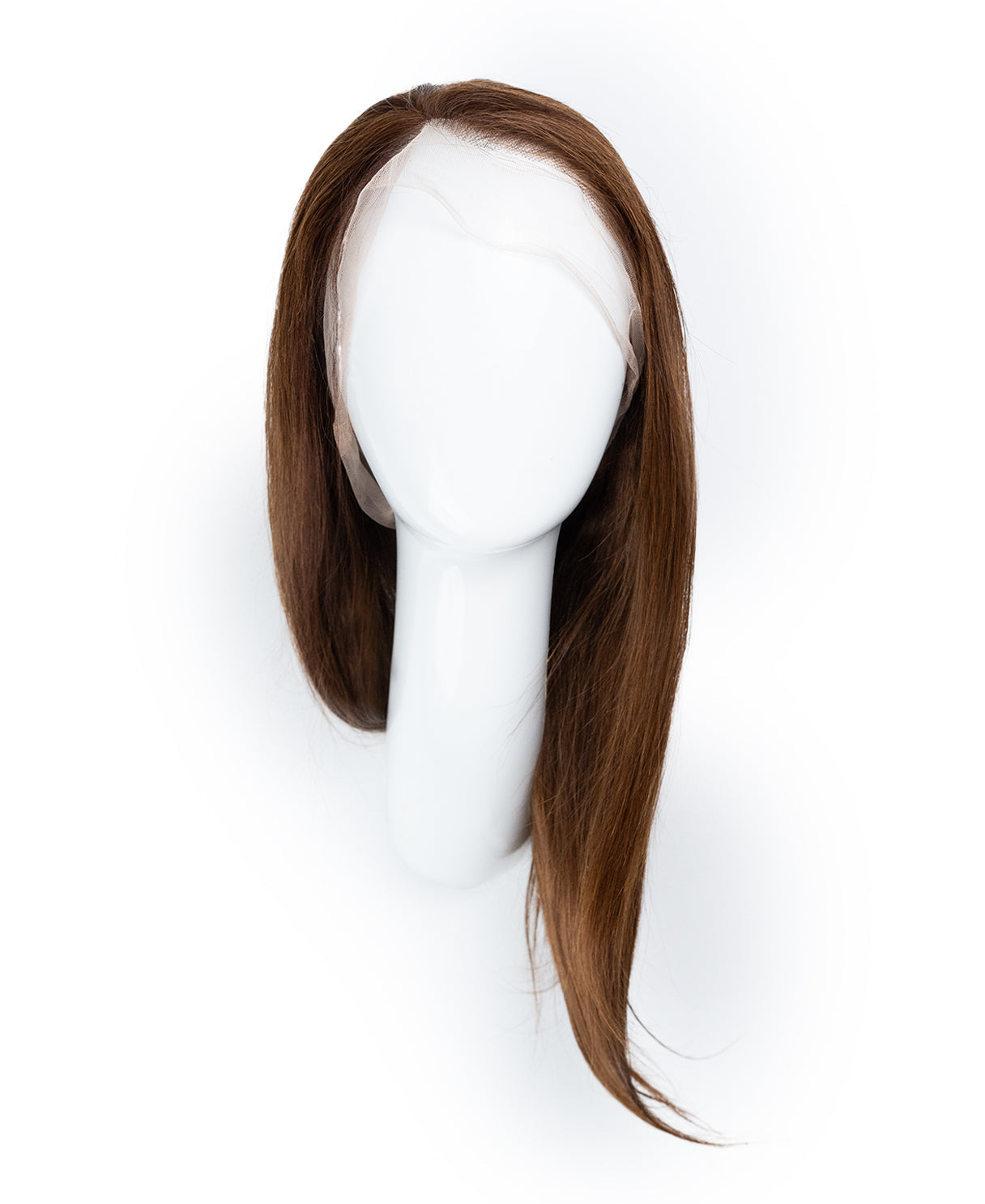 full lace human wig - 12" medium brown.