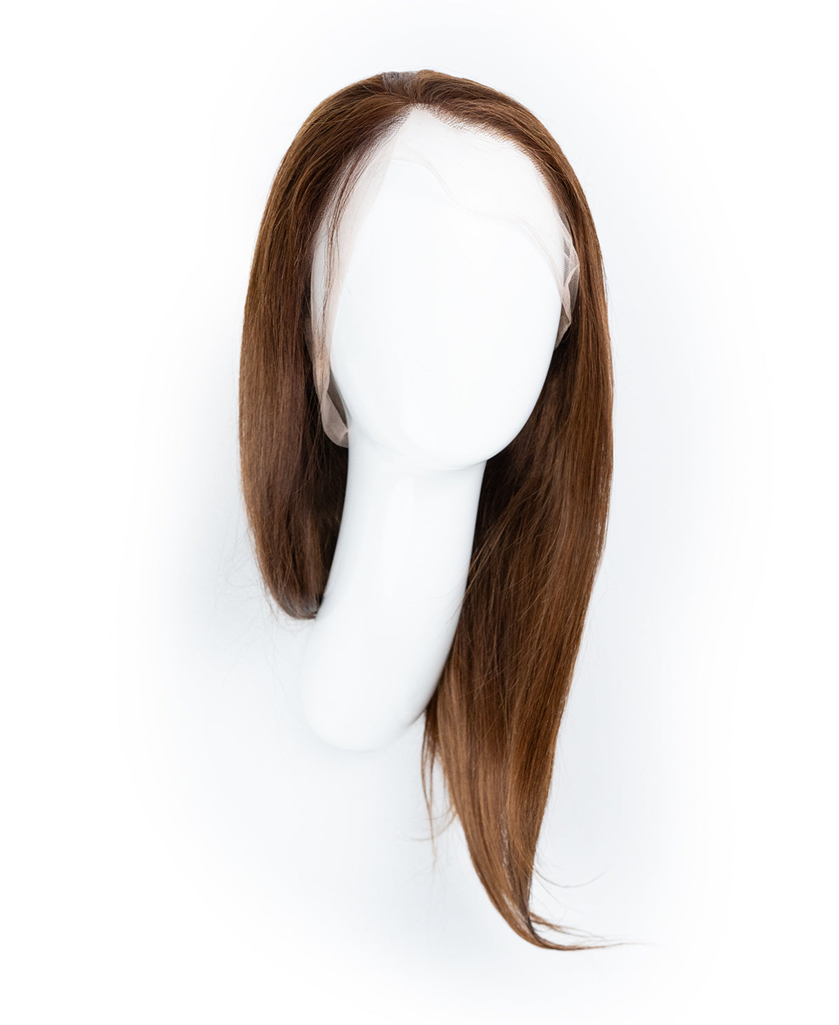full lace human wig - 12" medium brown.