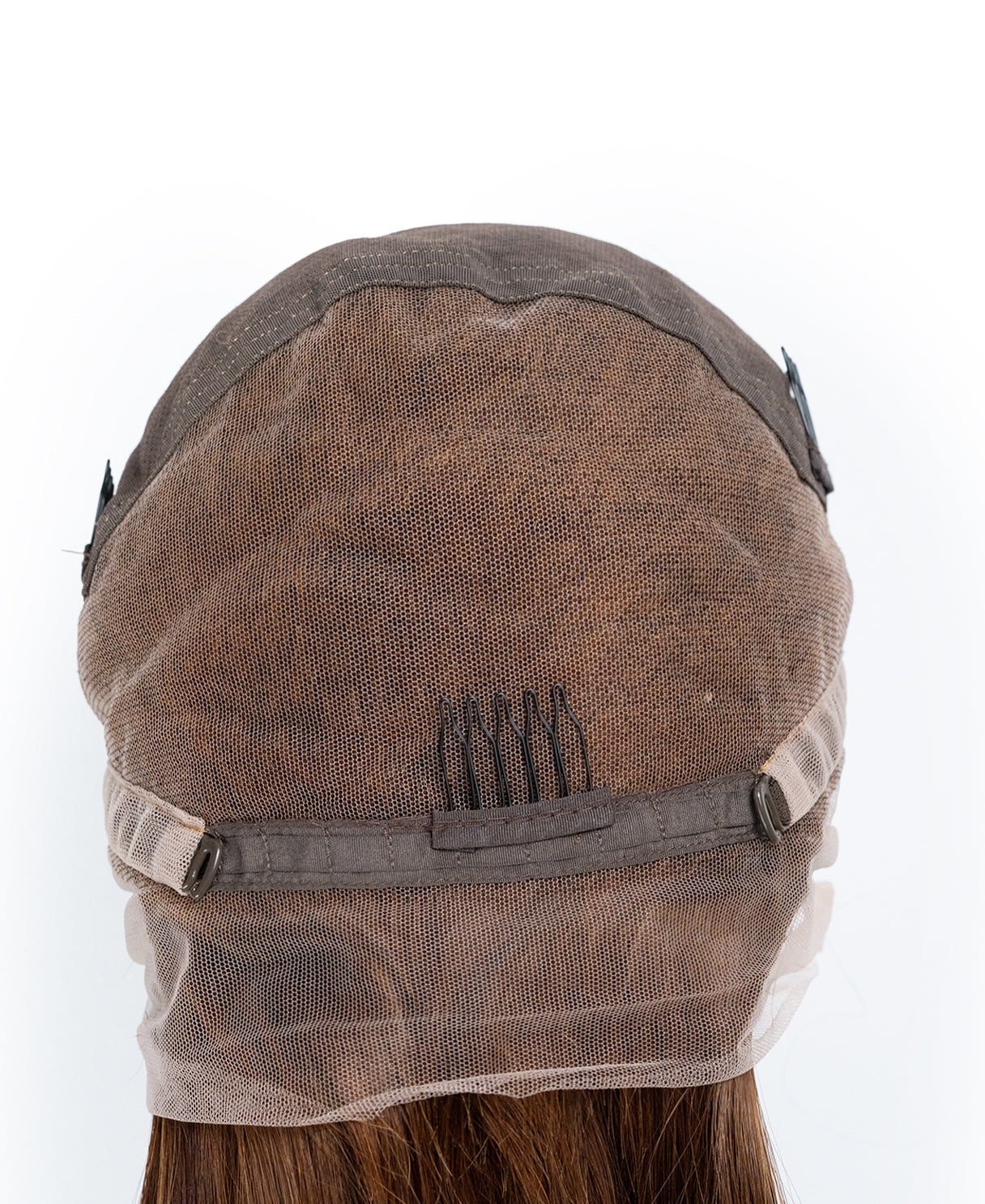 full lace human wig - 16" medium brown.