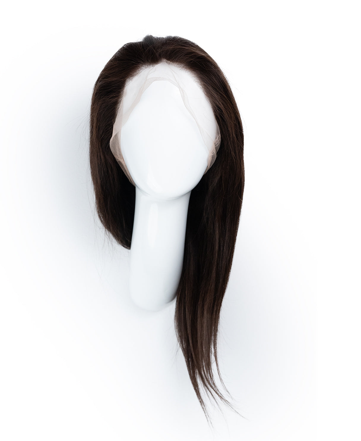 full lace human wig - 12" chocolate brown.