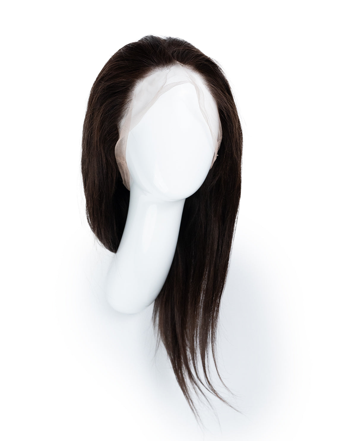 full lace human wig - 12" chocolate brown.