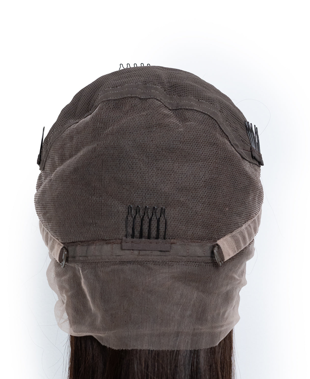 full lace human wig - 18" chocolate brown.