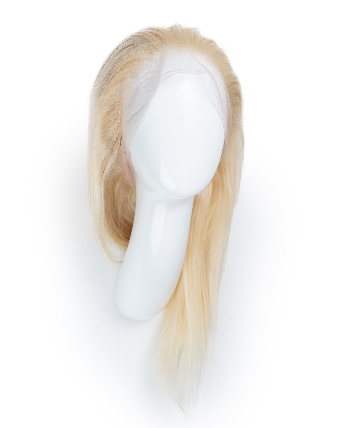 full lace human wig - 12" platinum blonde.