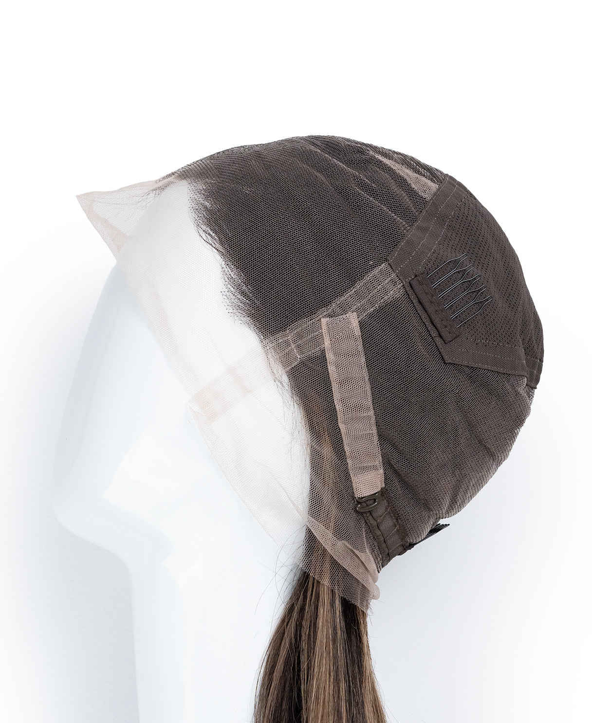 full lace human wig - 16" dark highlights.