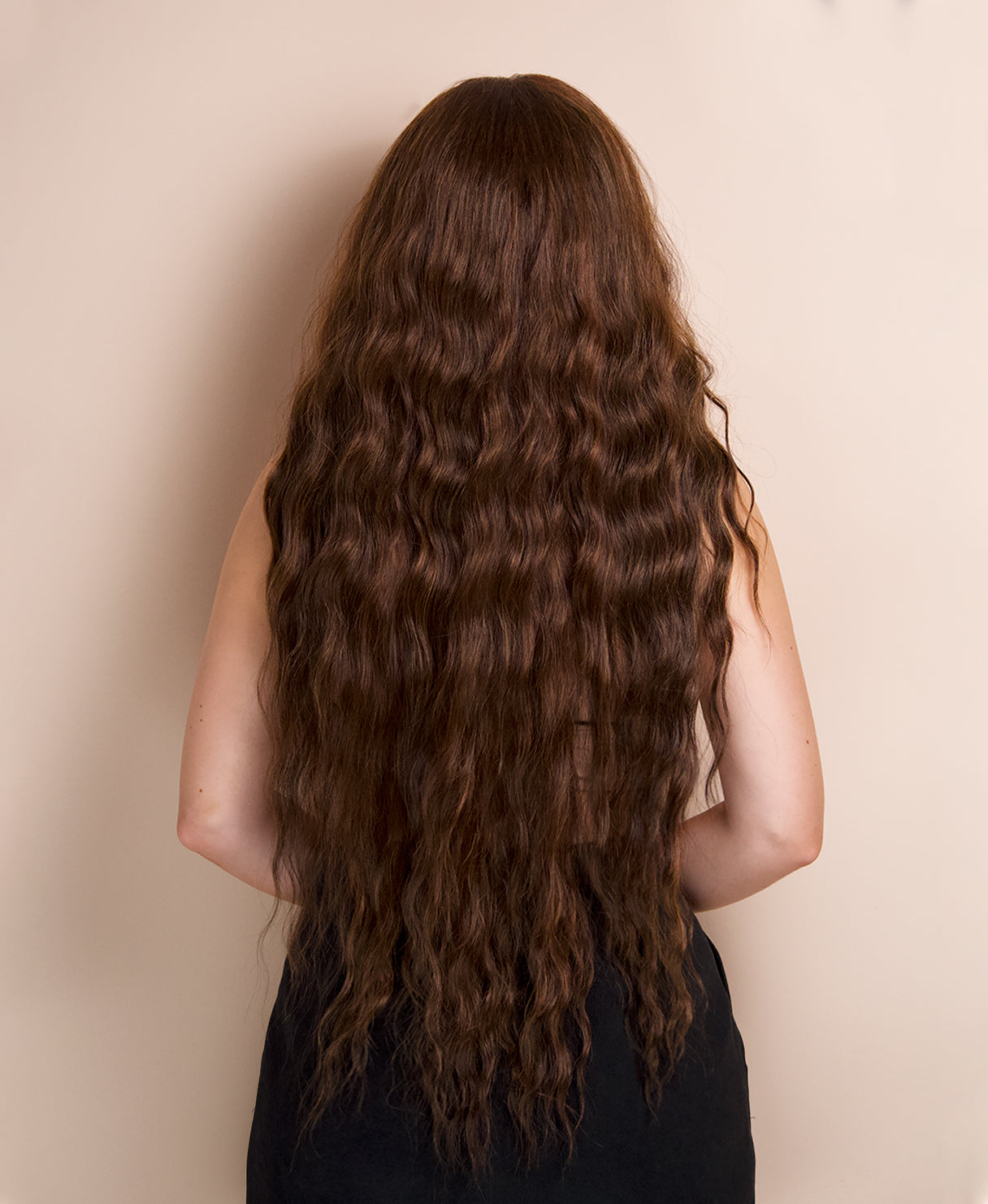 vegan fiber mermaid waves wig - 32" caramel balayage.