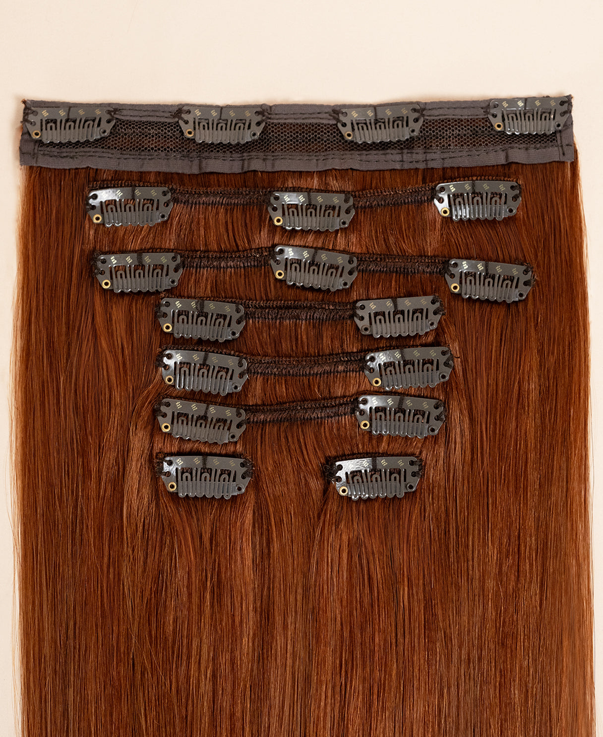 clip-in hair extensions pumpkin spice.