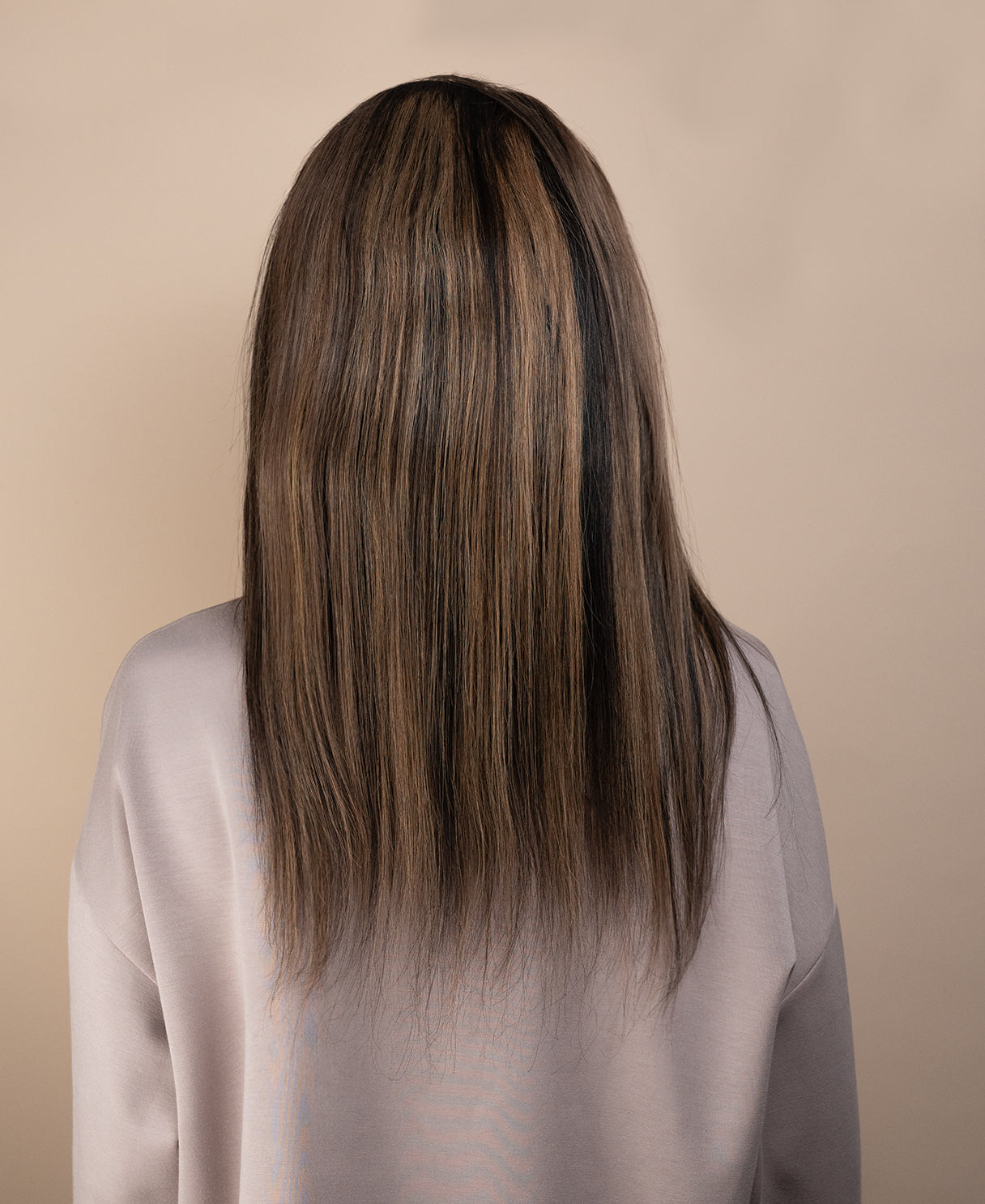 full lace human wig - 14" dark highlights.