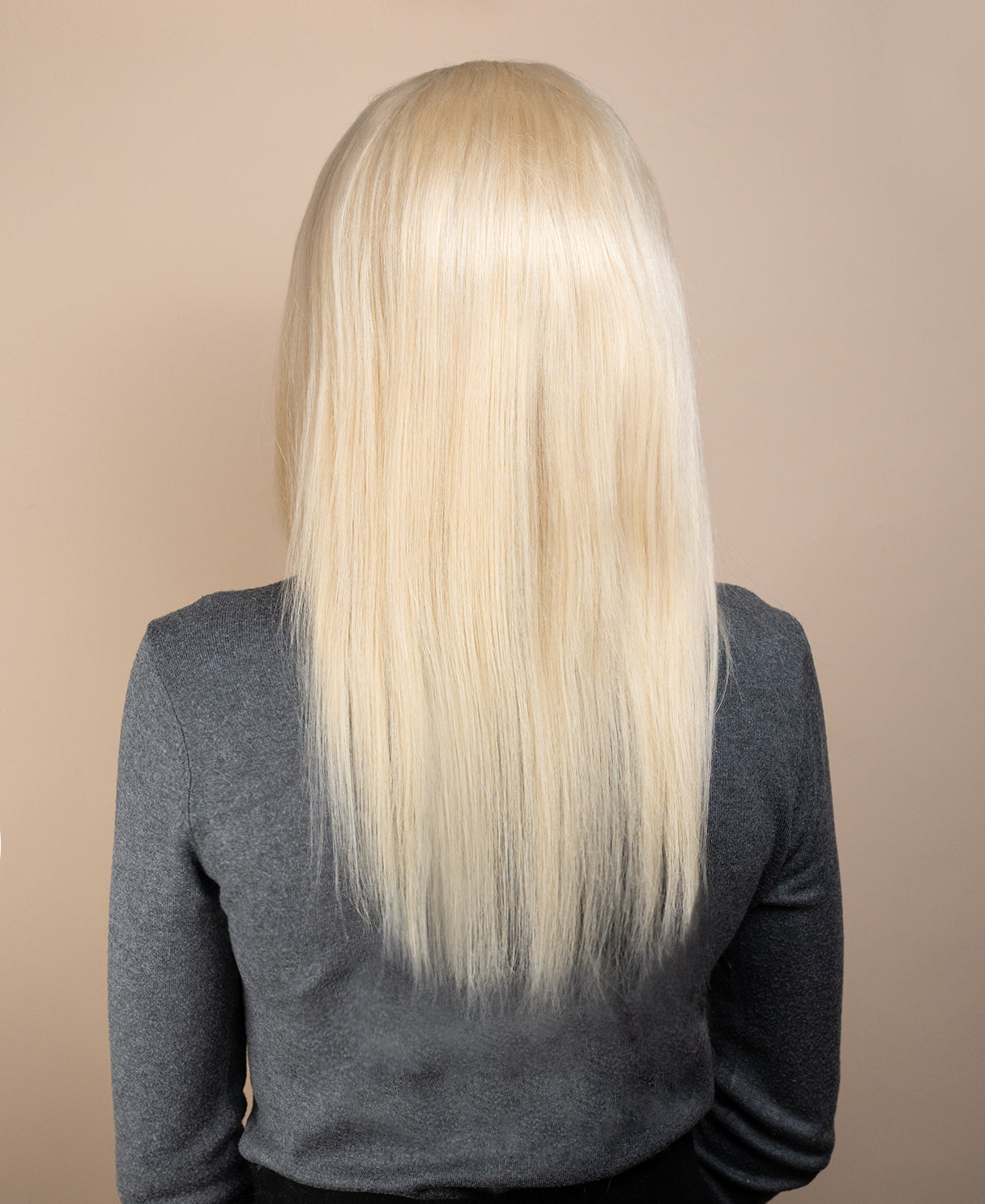 full lace human wig - 18" platinum blonde.