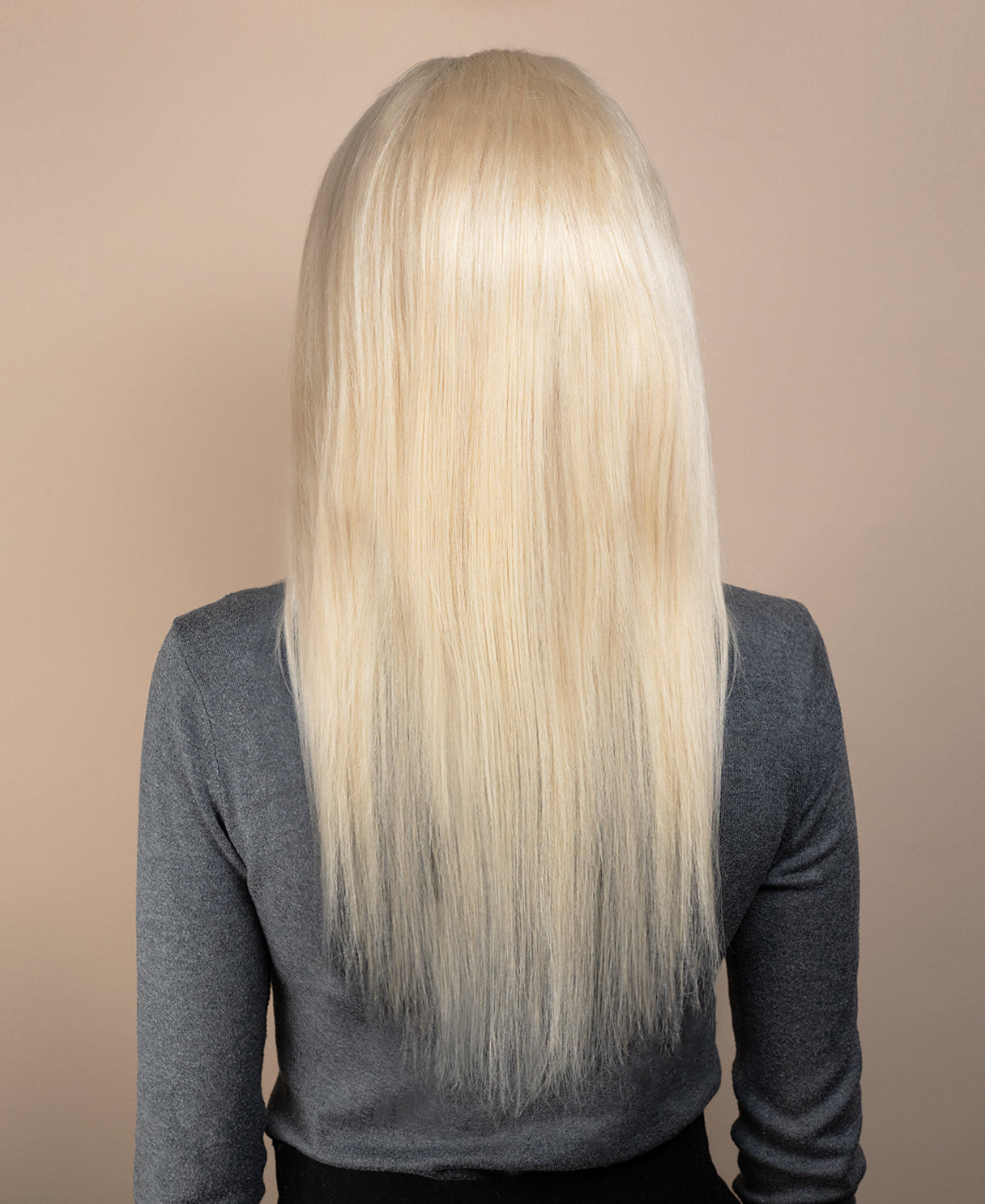full lace human wig - 22" platinum blonde.