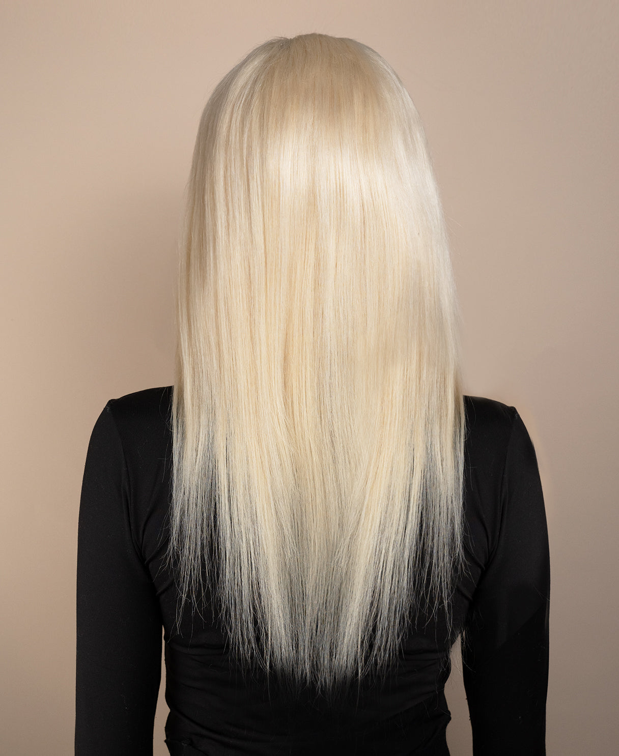 full lace human wig - 20" platinum blonde.