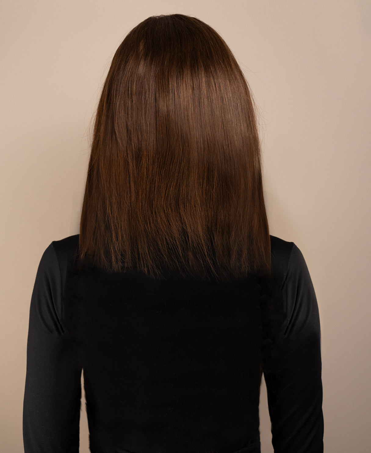 full lace human wig - 12" medium brown.