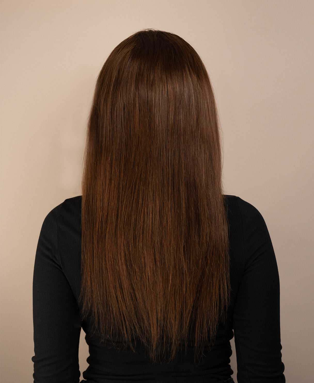 full lace human wig - 20" medium brown.