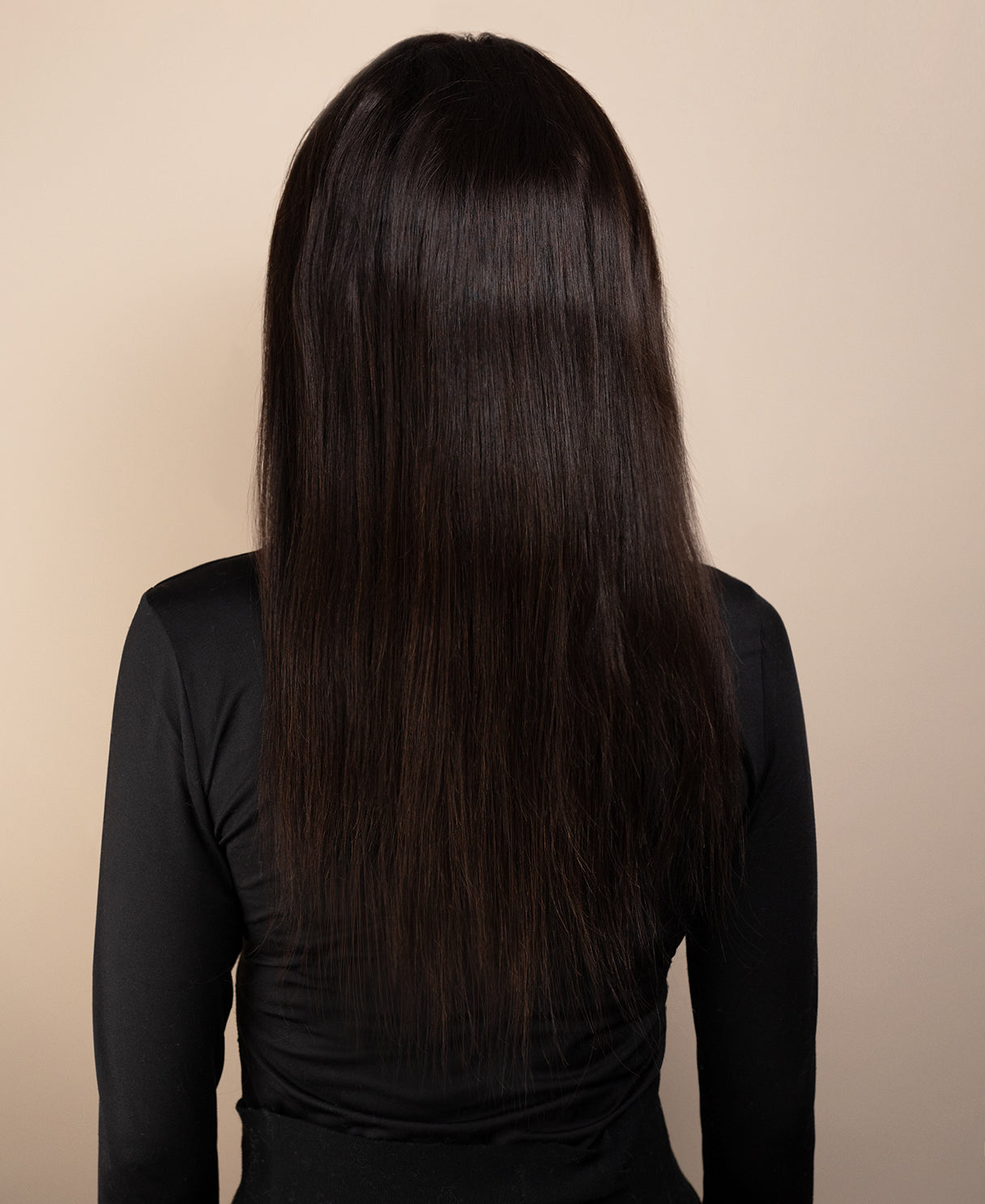 full lace human wig - 16" chocolate brown.