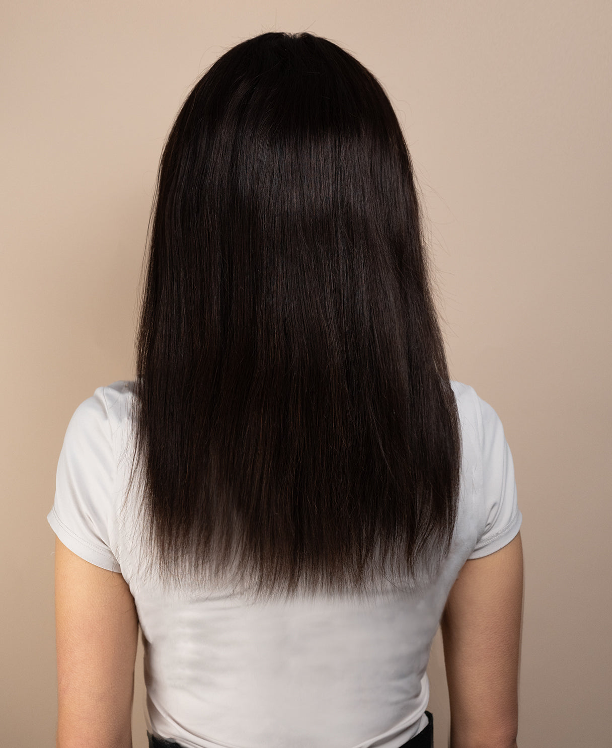 full lace human wig - 14" chocolate brown.