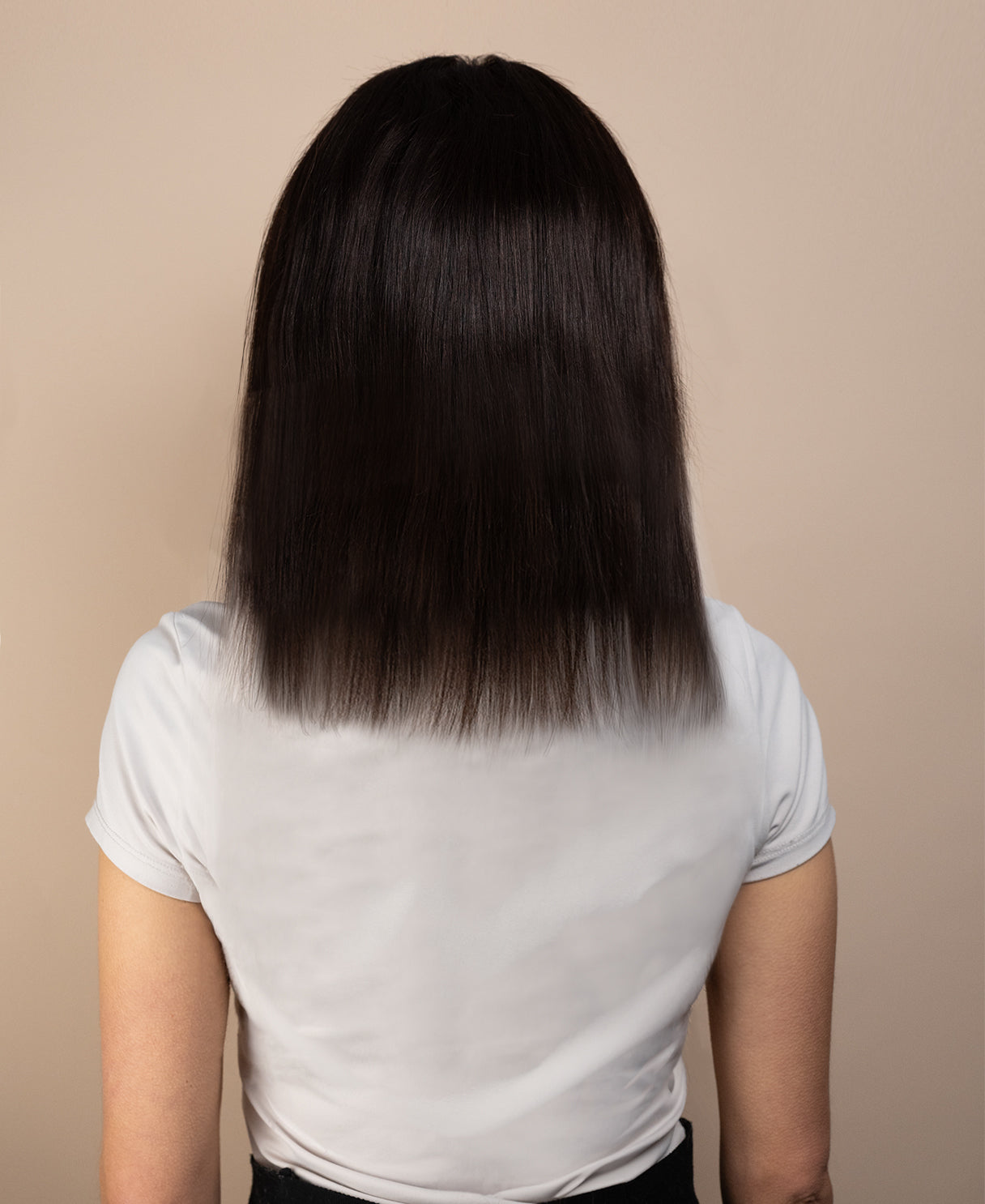 full lace human wig - 12" chocolate brown.