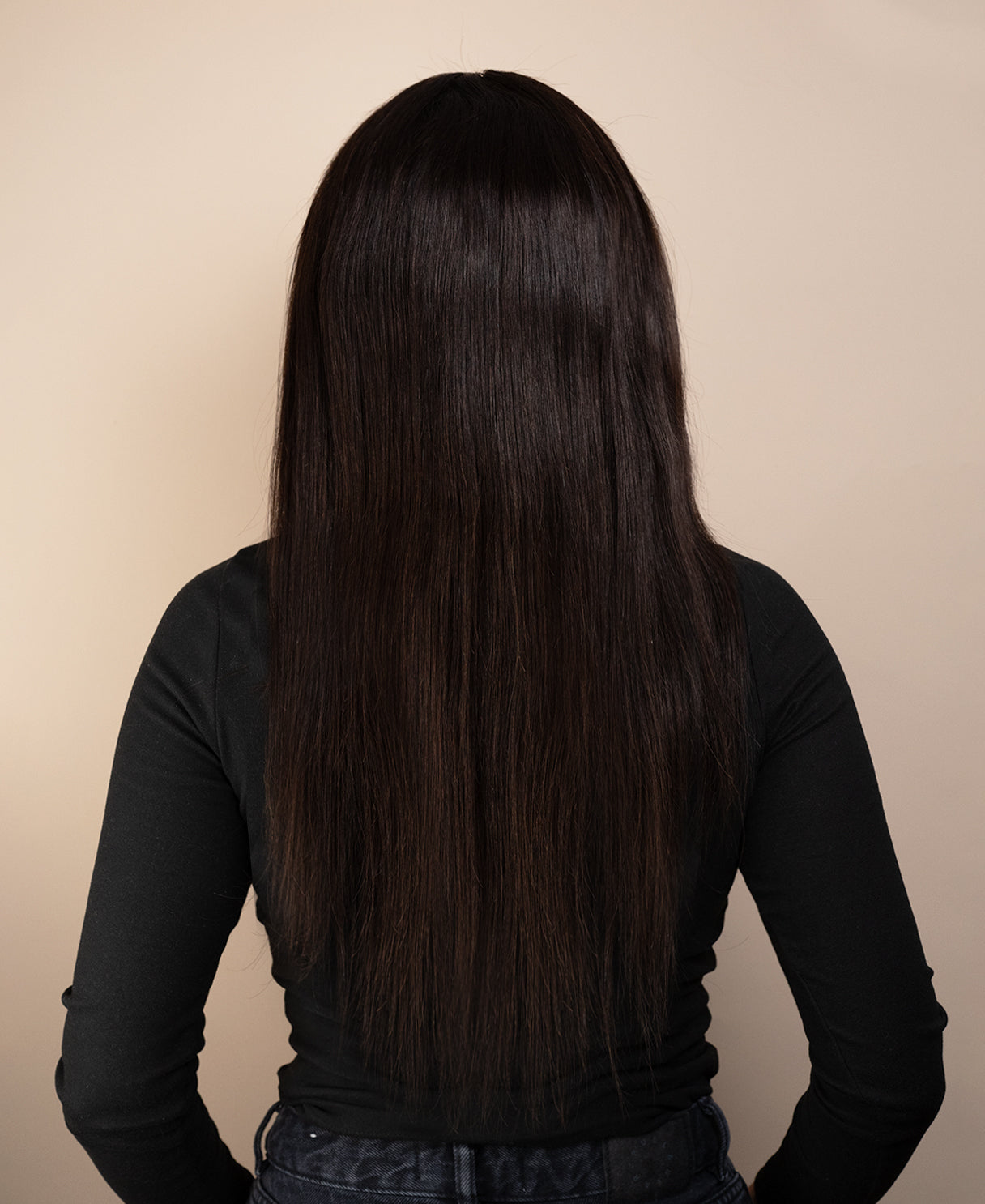 full lace human wig - 20" chocolate brown.