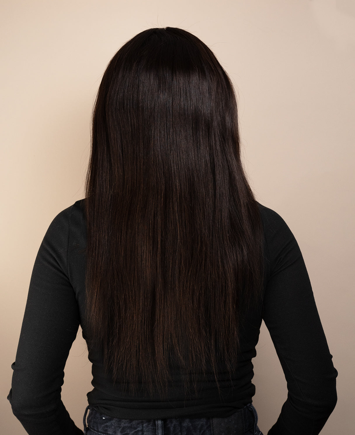 full lace human wig - 18" chocolate brown.