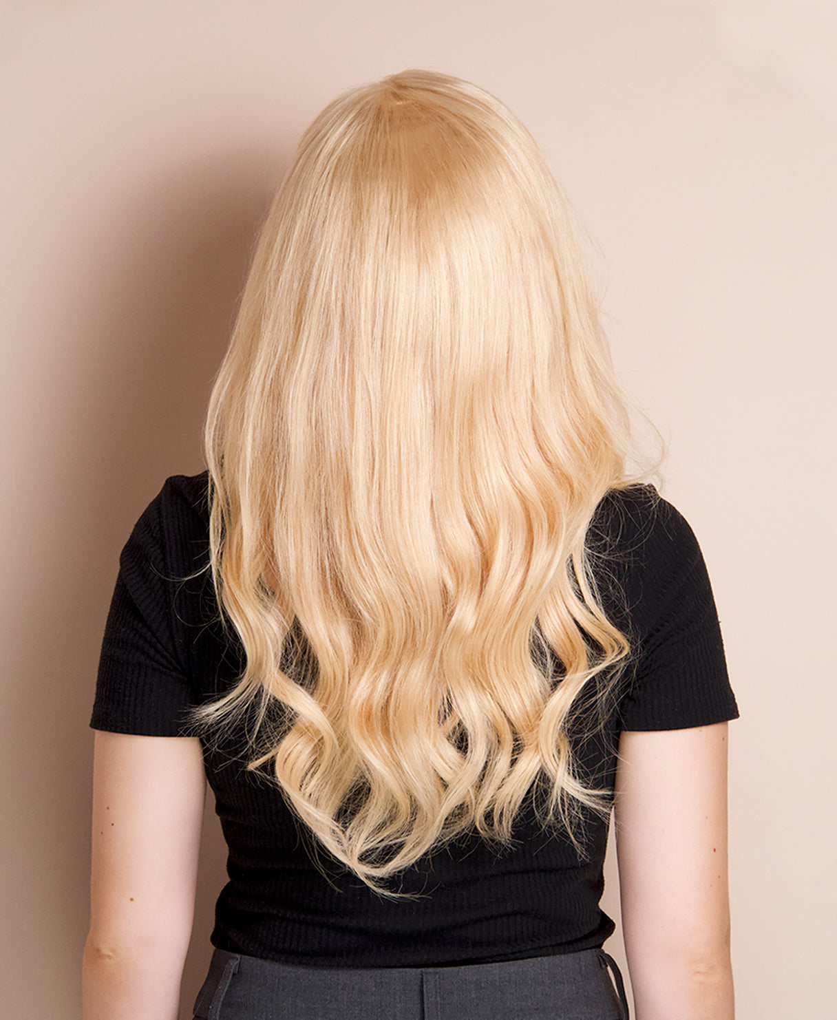 lace front human wig - 14" honey blonde.