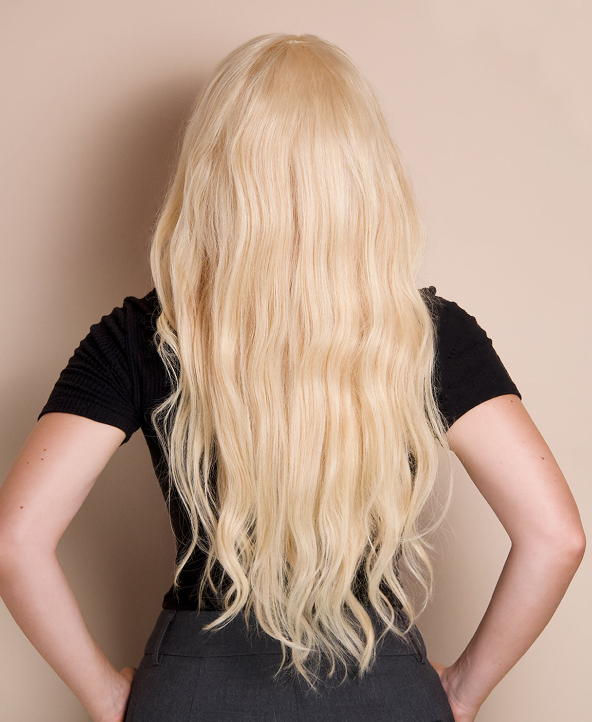 lace front  human wig - 20" platinum blonde.