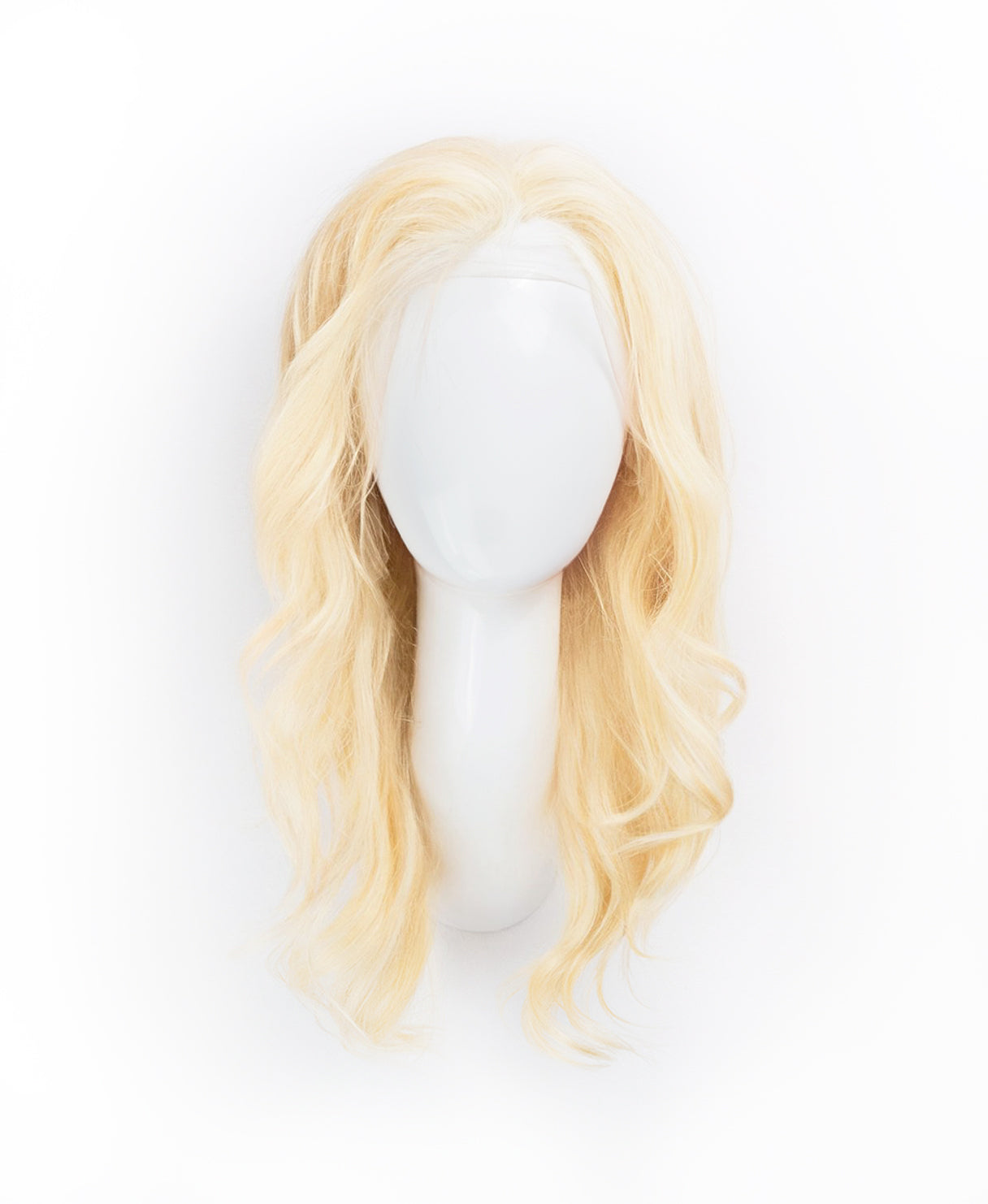 lace front human wig - 14" bombshell blonde.