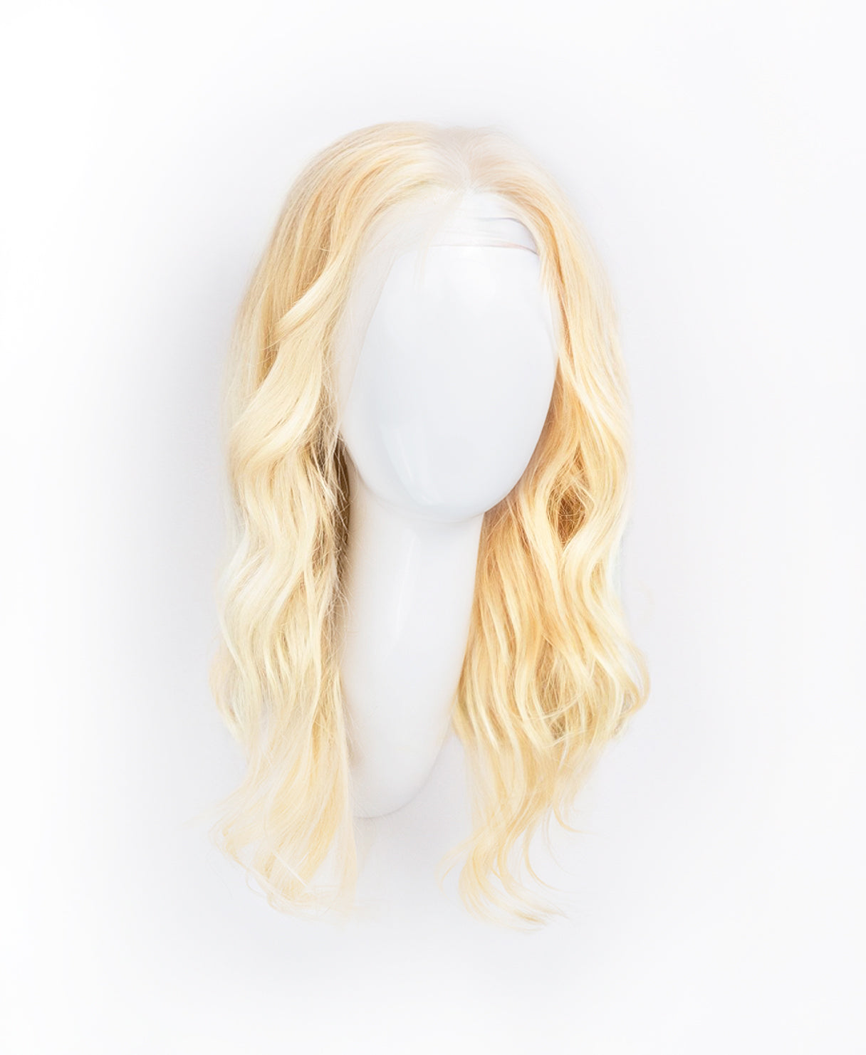 lace front human wig - 14" bombshell blonde.