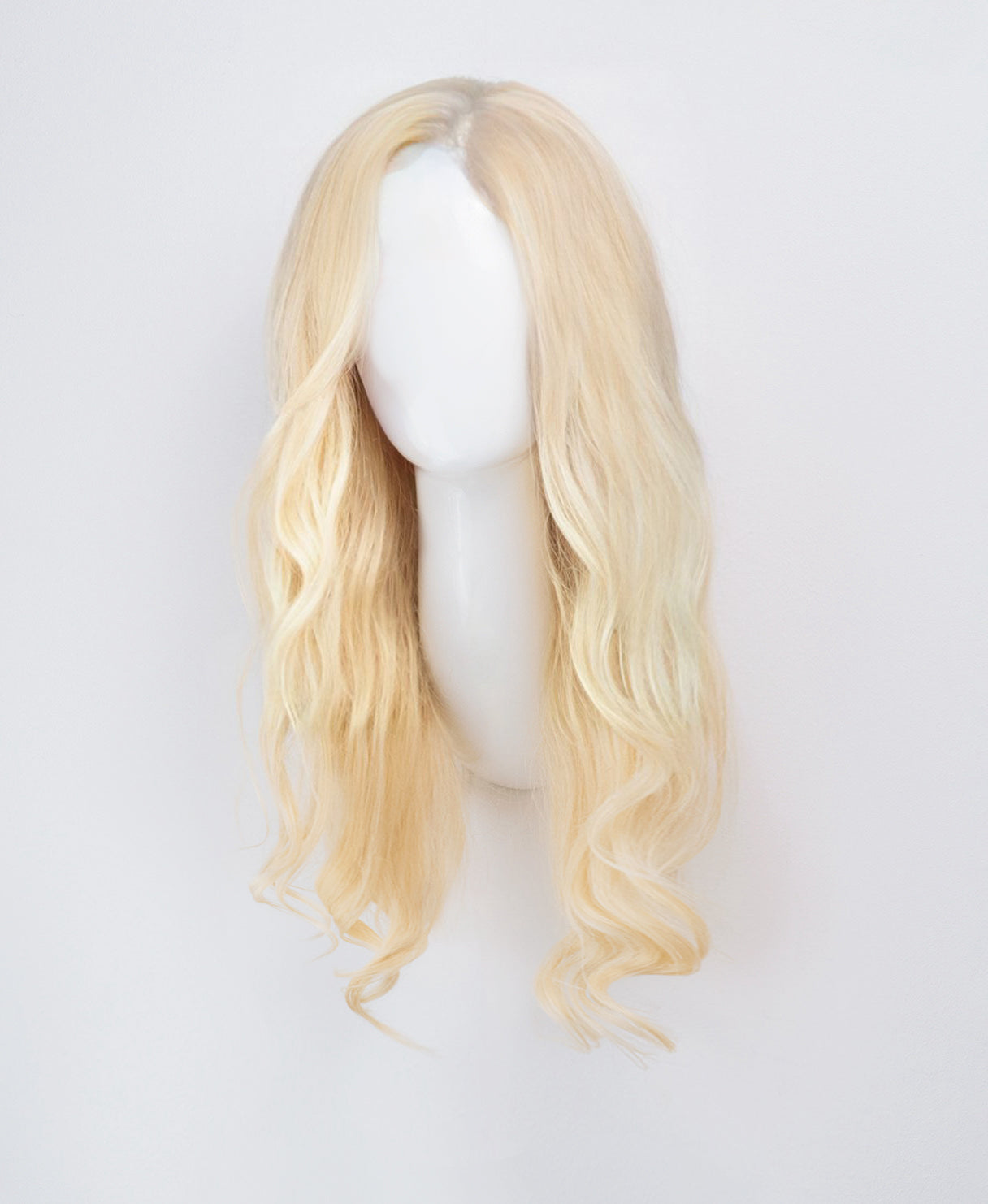 lace front human wig - 18" platinum blonde.
