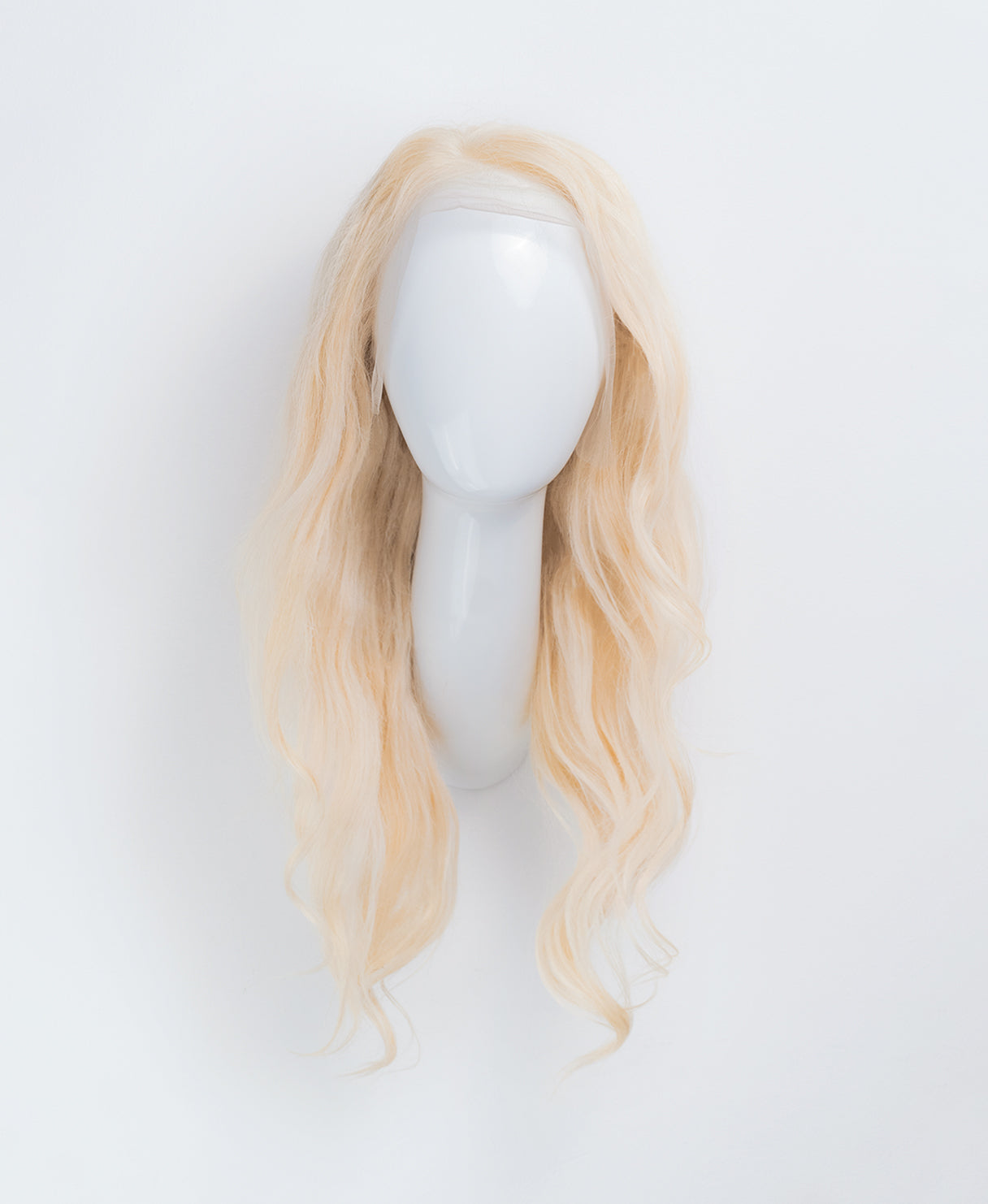 lace front  human wig - 20" platinum blonde.