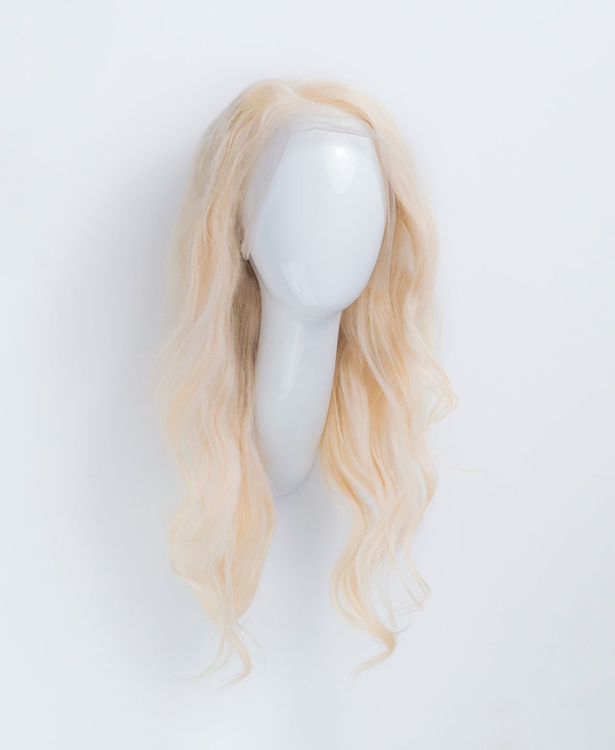 lace front  human wig - 20" platinum blonde.