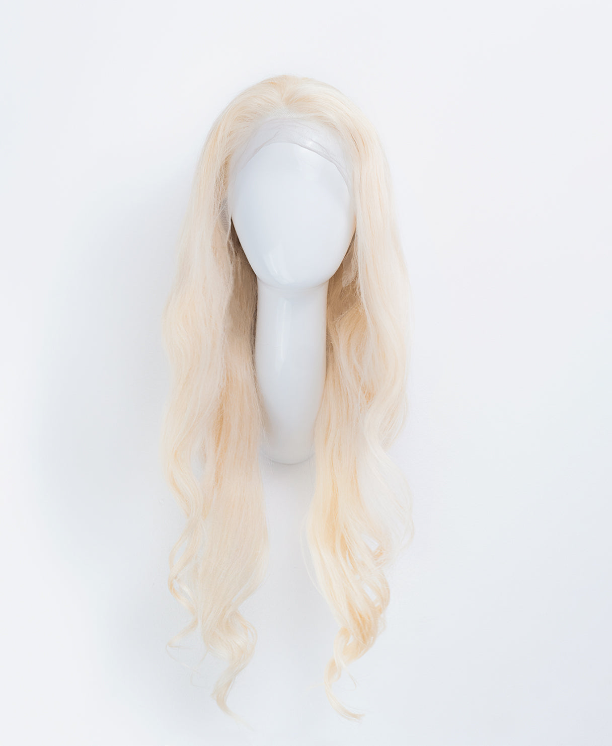 lace front human wig - 24" platinum blonde.