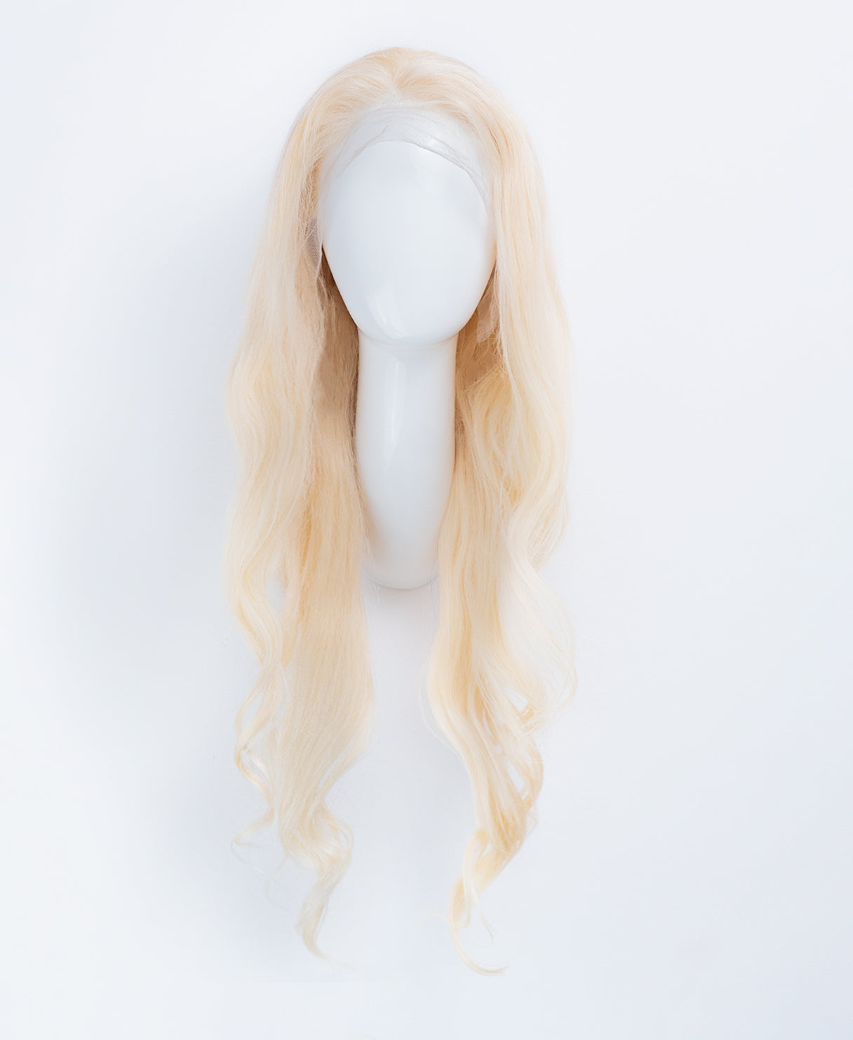 lace front human wig - 26" platinum blonde.