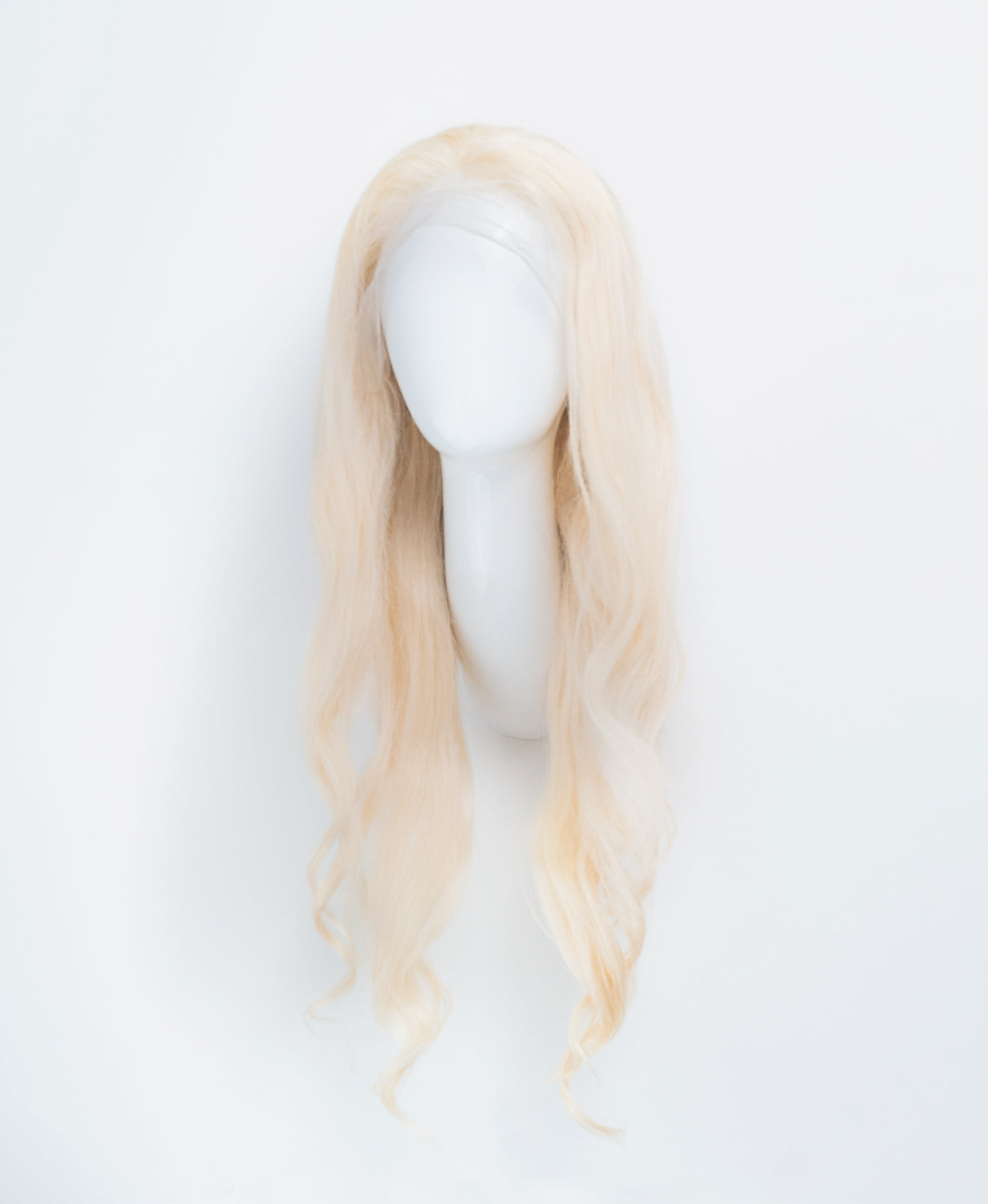 lace front human wig - 24" platinum blonde.