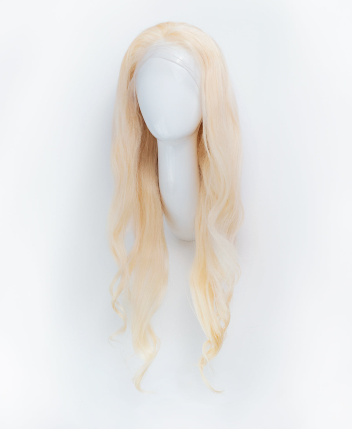lace front human wig - 26" platinum blonde.