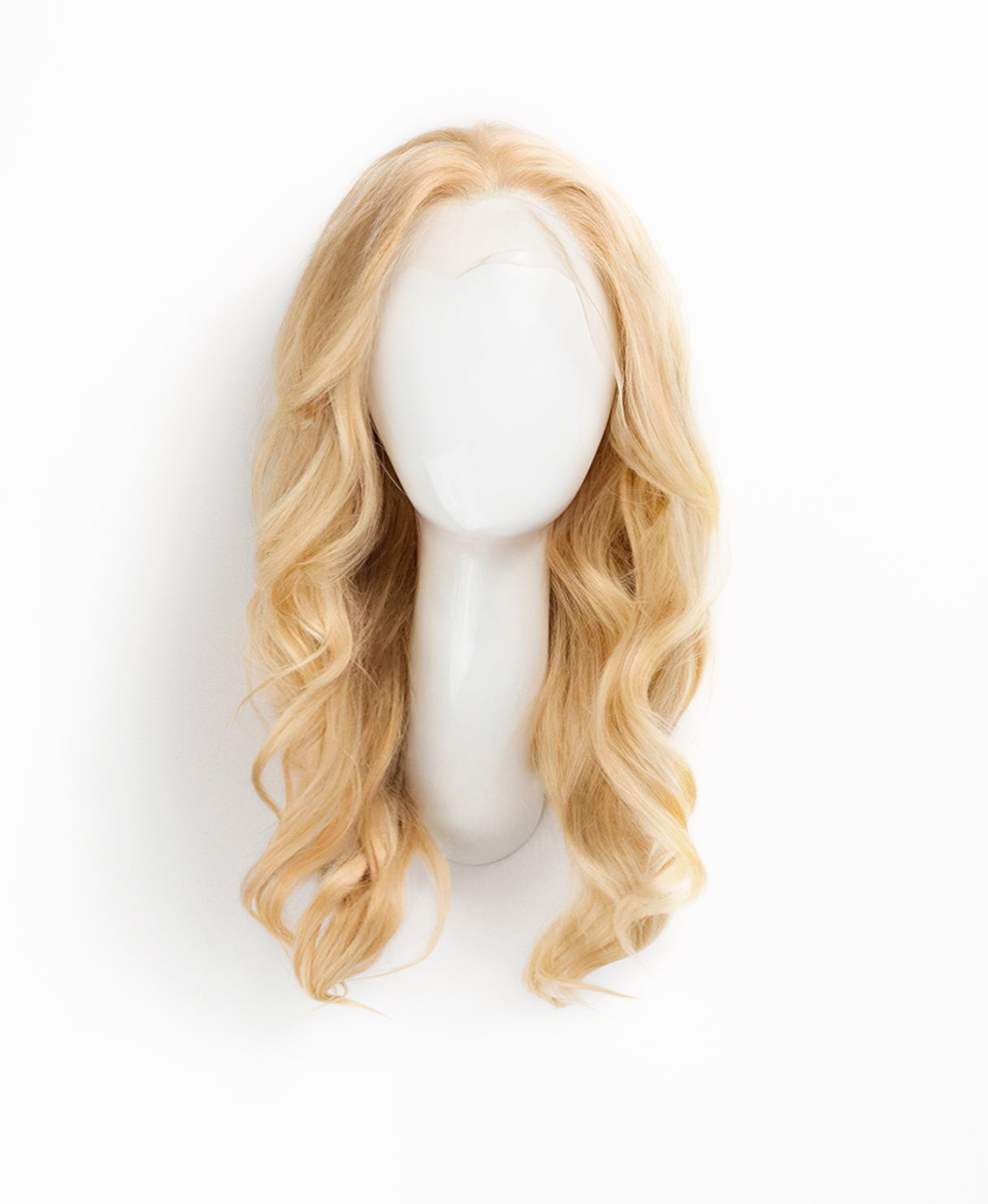 lace front human wig - 14" honey blonde.