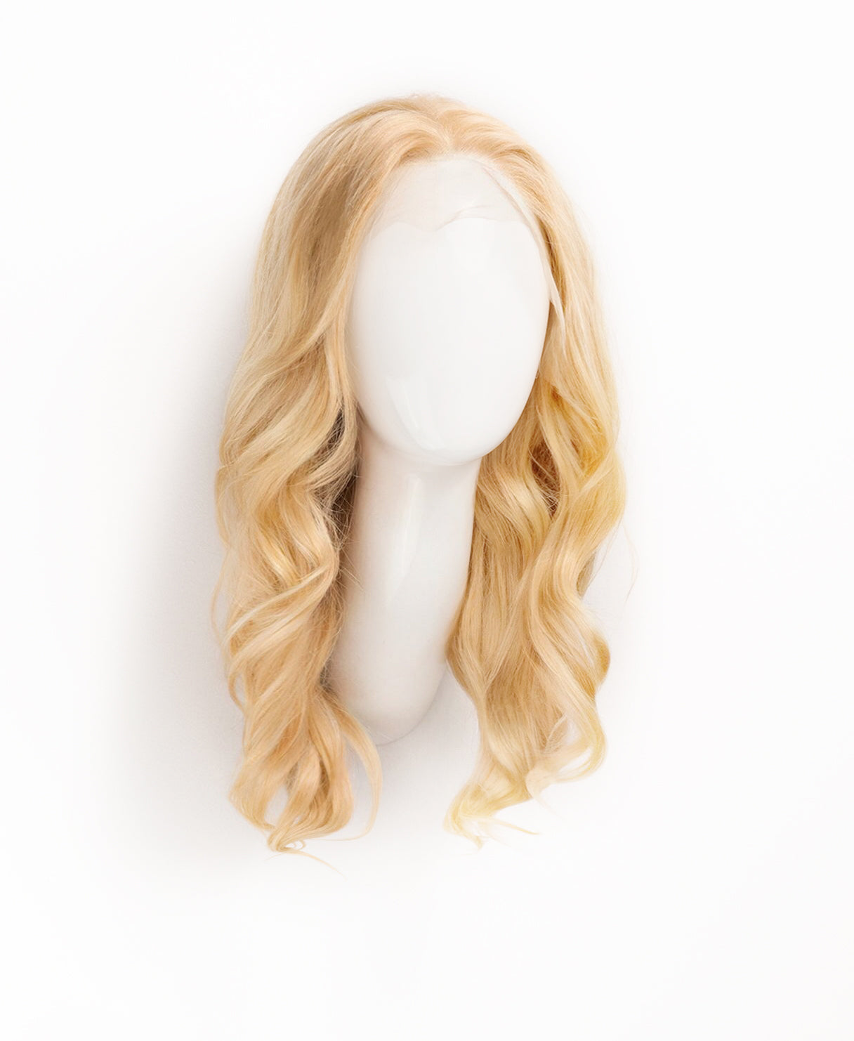 lace front human wig - 14" honey blonde.