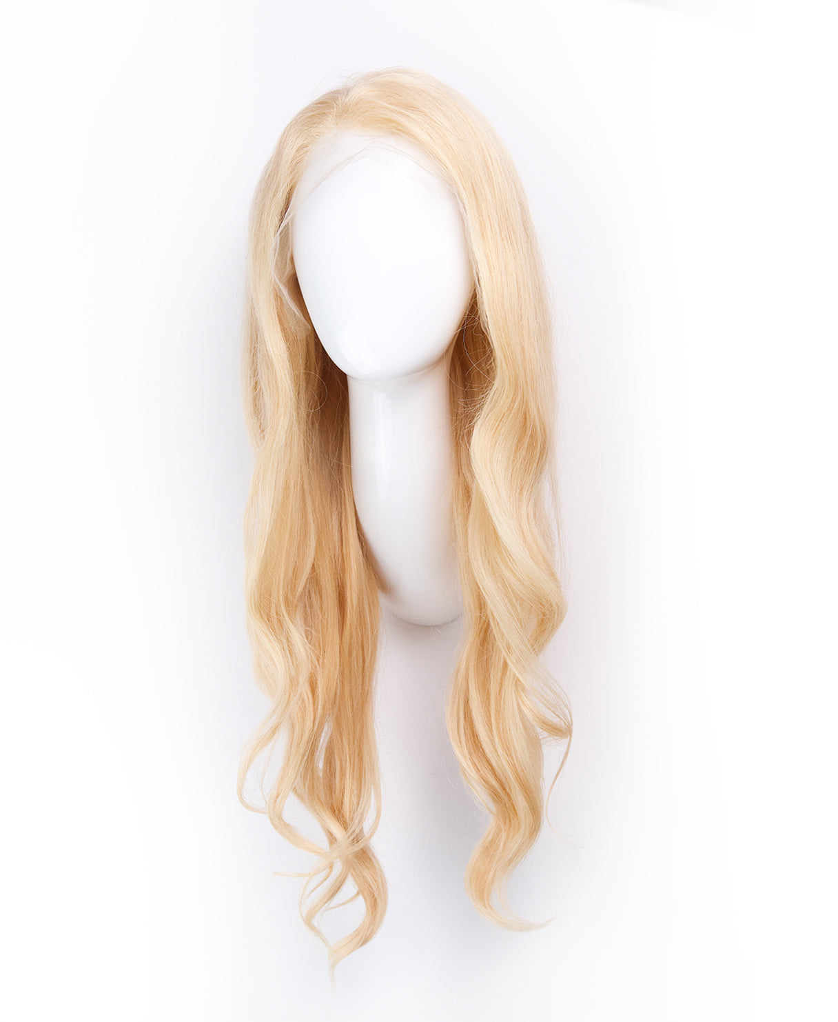 lace front human wig - 18" honey blonde.