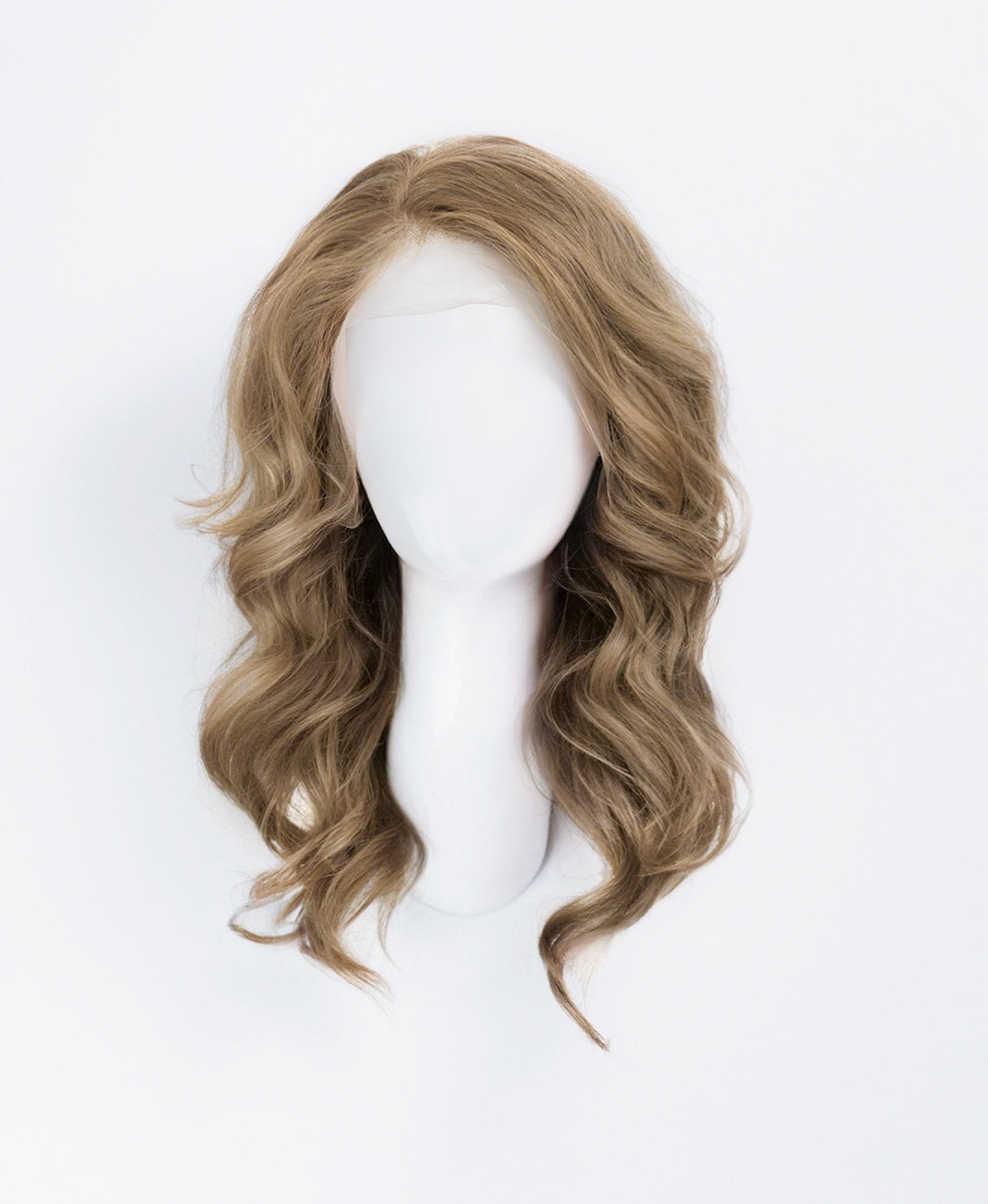 lace front human wig - 14" ash blonde.