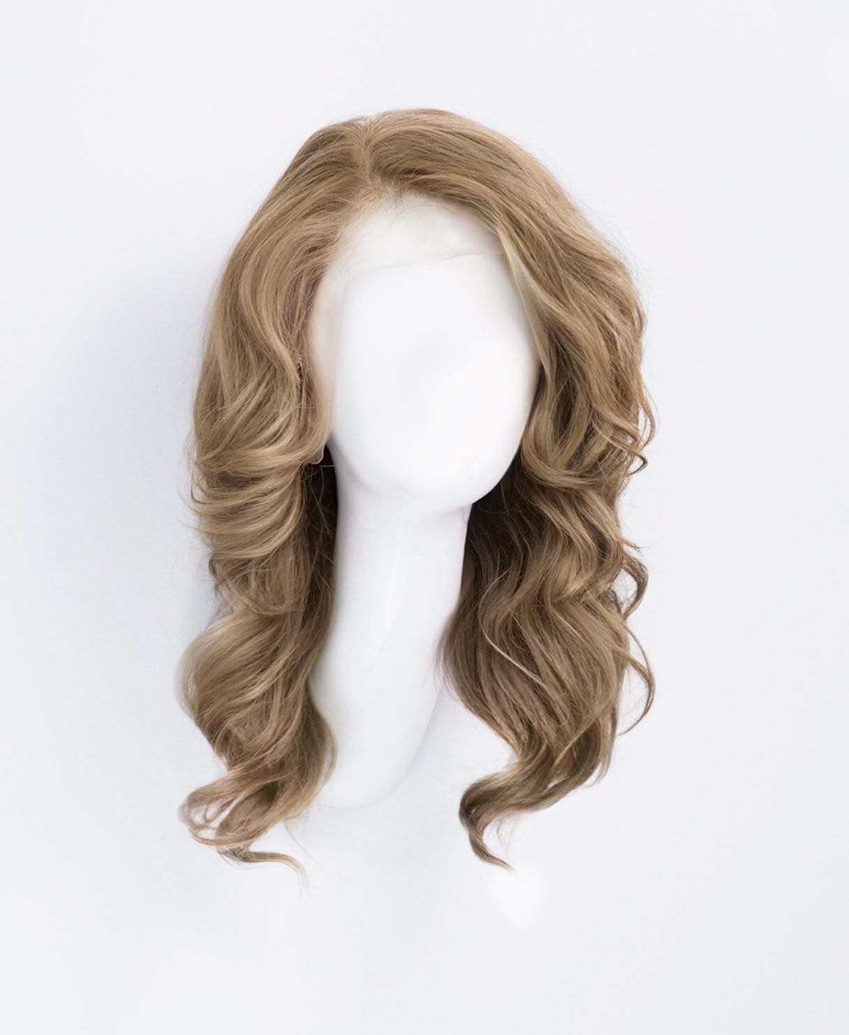 lace front human wig - 14" ash blonde.