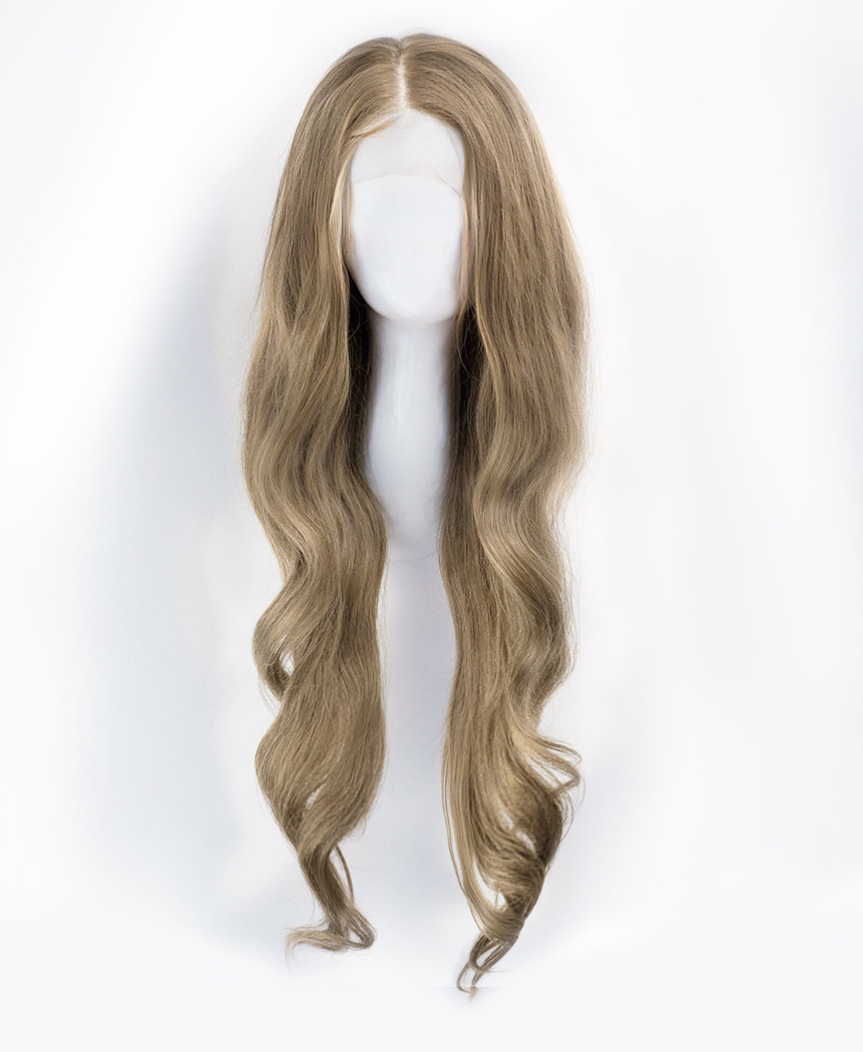 lace front human wig - 26" ash blonde.