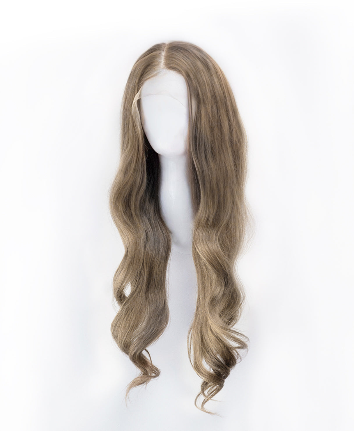 lace front human wig - 24" ash blonde.