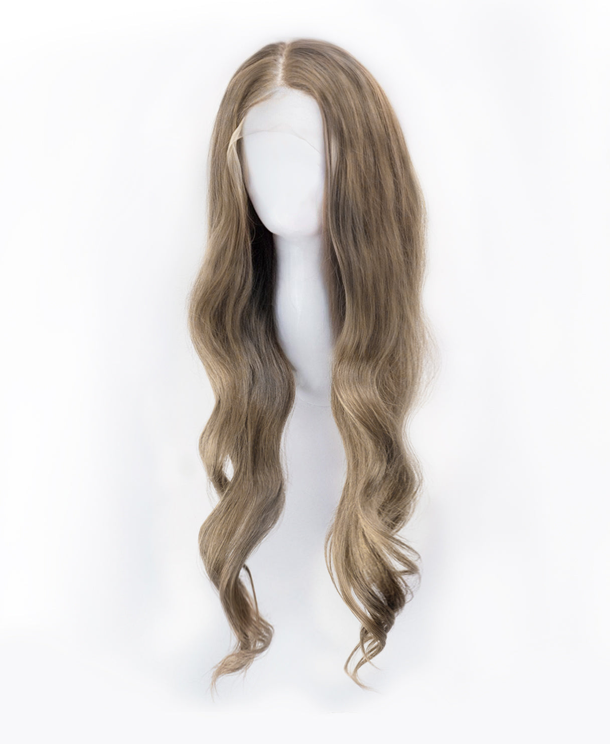 lace front human wig - 26" ash blonde.