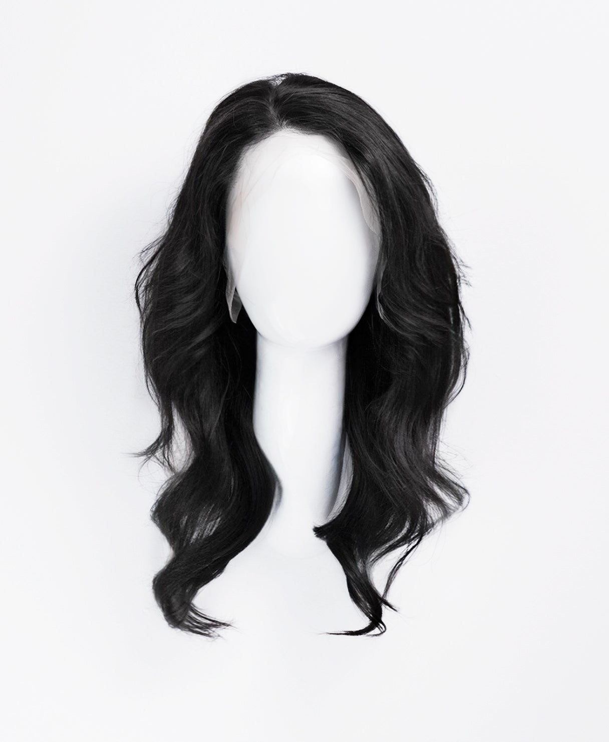 lace front human wig - 14" natural black.